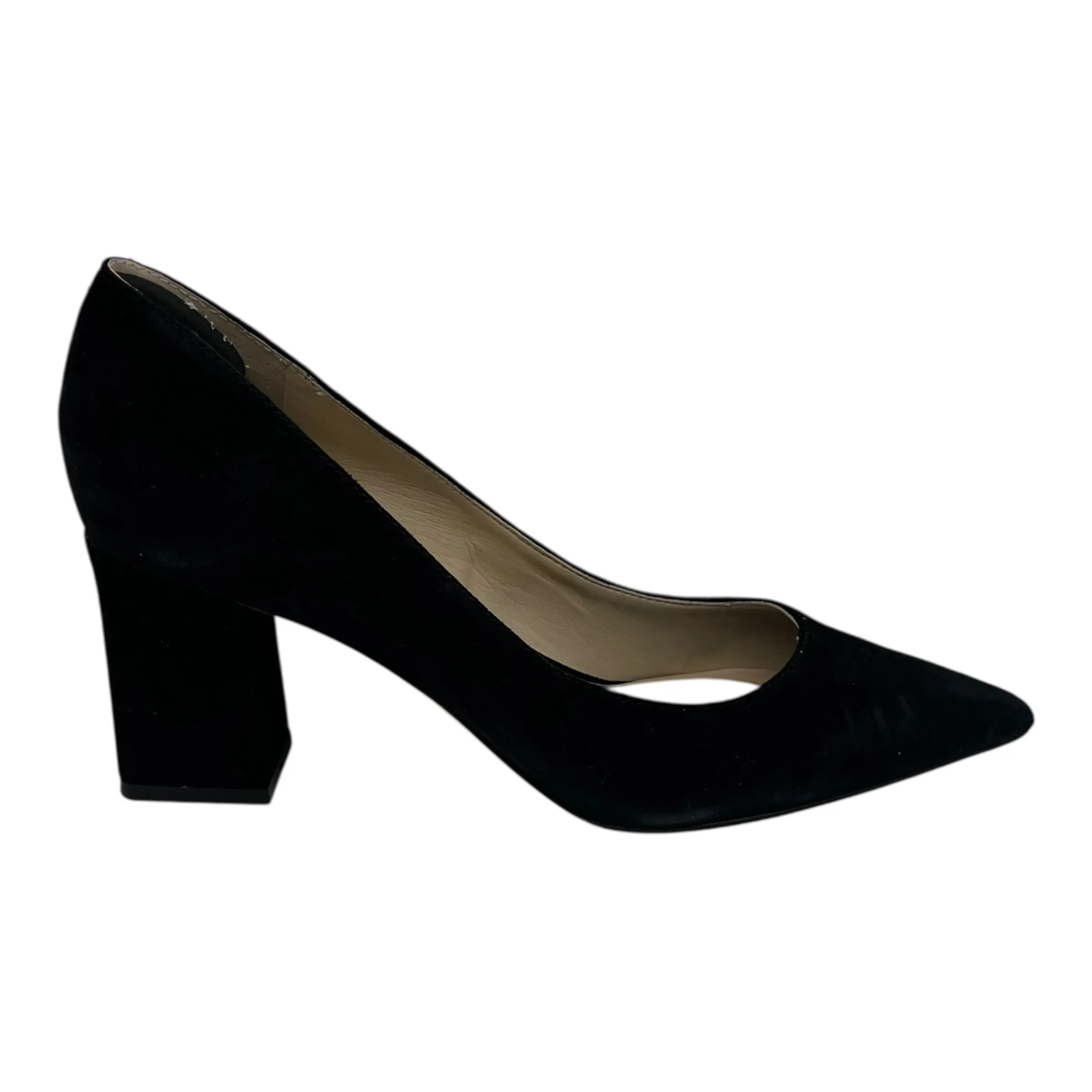 Smooth Surface Shoes Heels Block By Marc Fisher In Black, Size:8.5