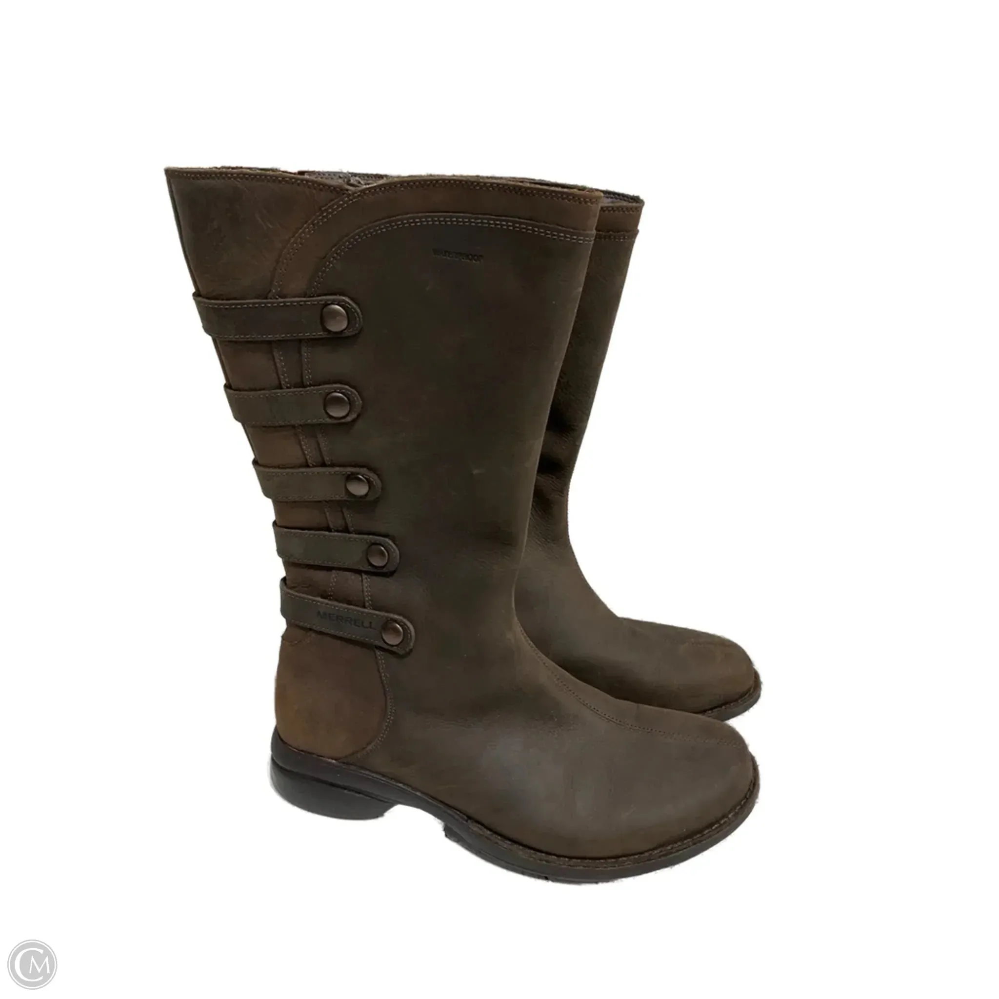 Boots Mid-calf Flats By Merrell In Brown, Size: 8.5 Chic Walks