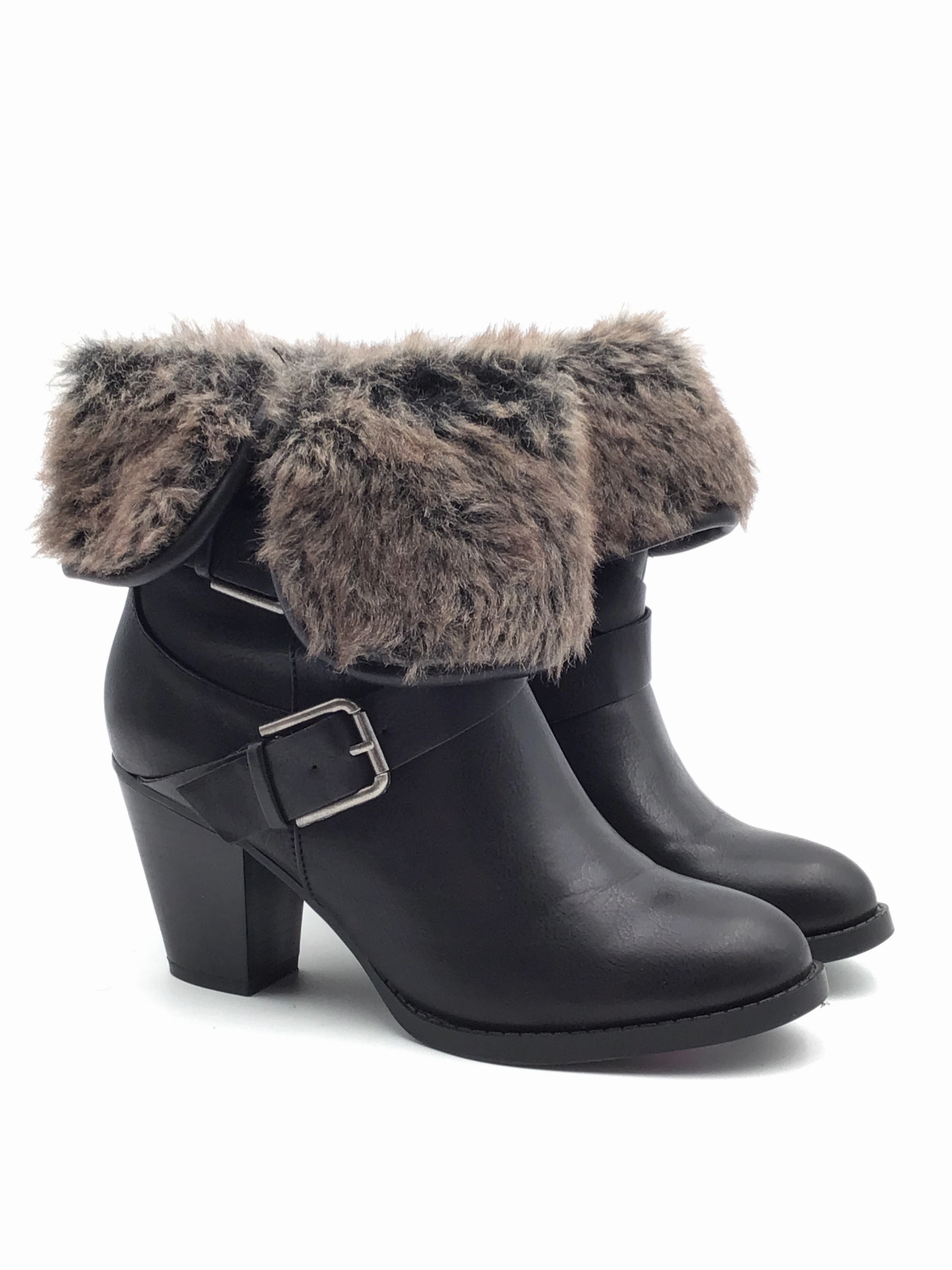 Climber Anti Static Lining Boots Ankle Heels By Just Fab In Black, Size: 9