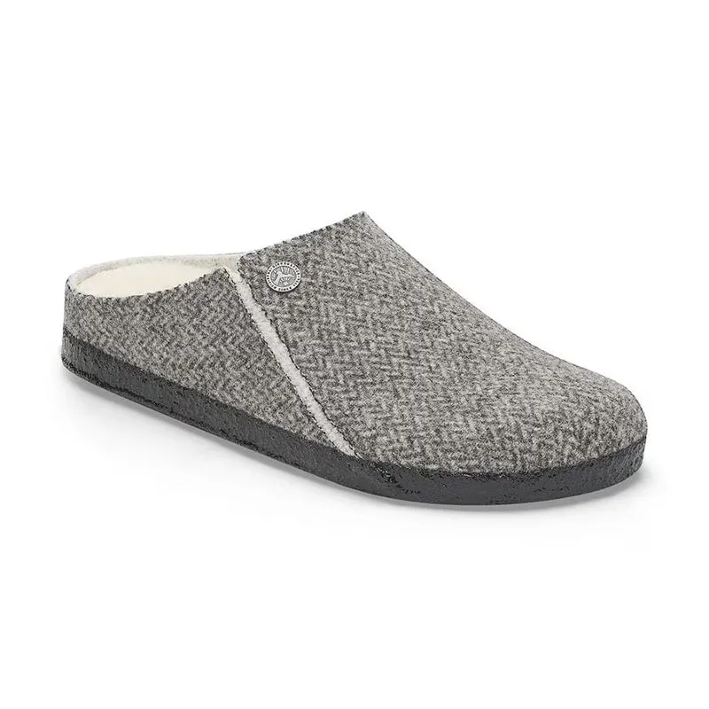 Grip Safe Vegan Synthetic Leather Women's Zermatt Shearling Narrow Herringbone Gray/Natural Wool