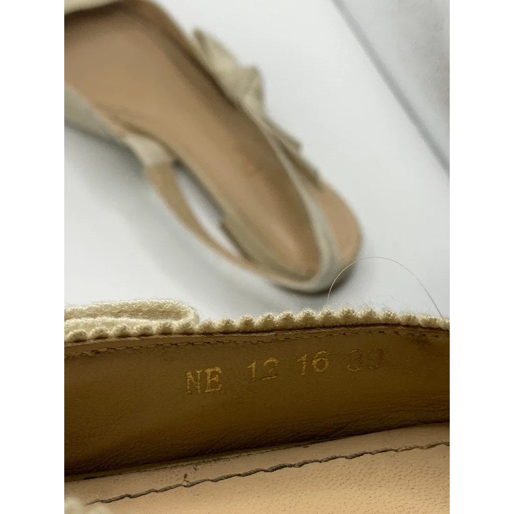 DIOR Women's Beige J'Adior Pointed-Toe Slingback Block-Heel Sandals SZ 39(US9)
