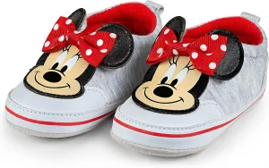 Disney Minnie Mouse Heather Infant Shoes - 3D Bow Velcro Closure Easy in and Out - Size 3-6 Months