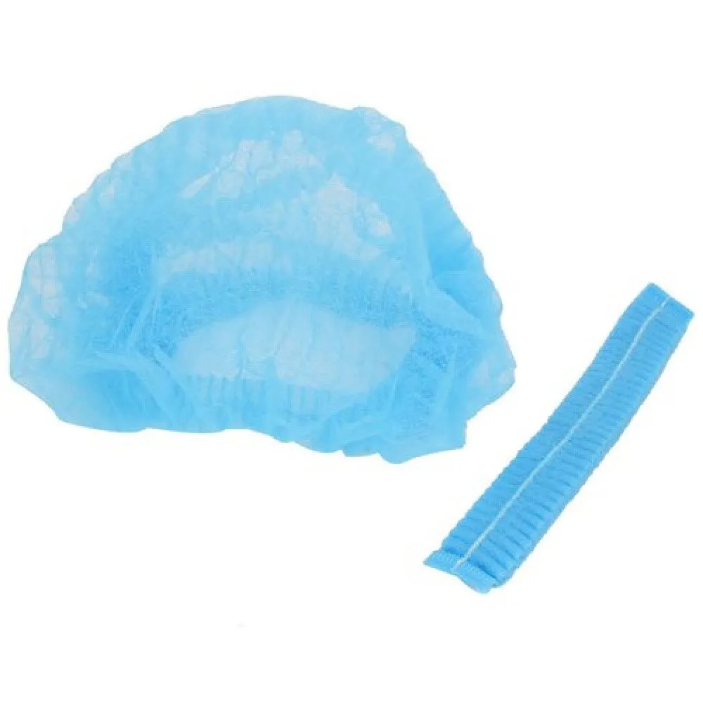 Disposable Bouffant Scrub Head Cover Stretchable NonWoven Caps Blue 200/Pack