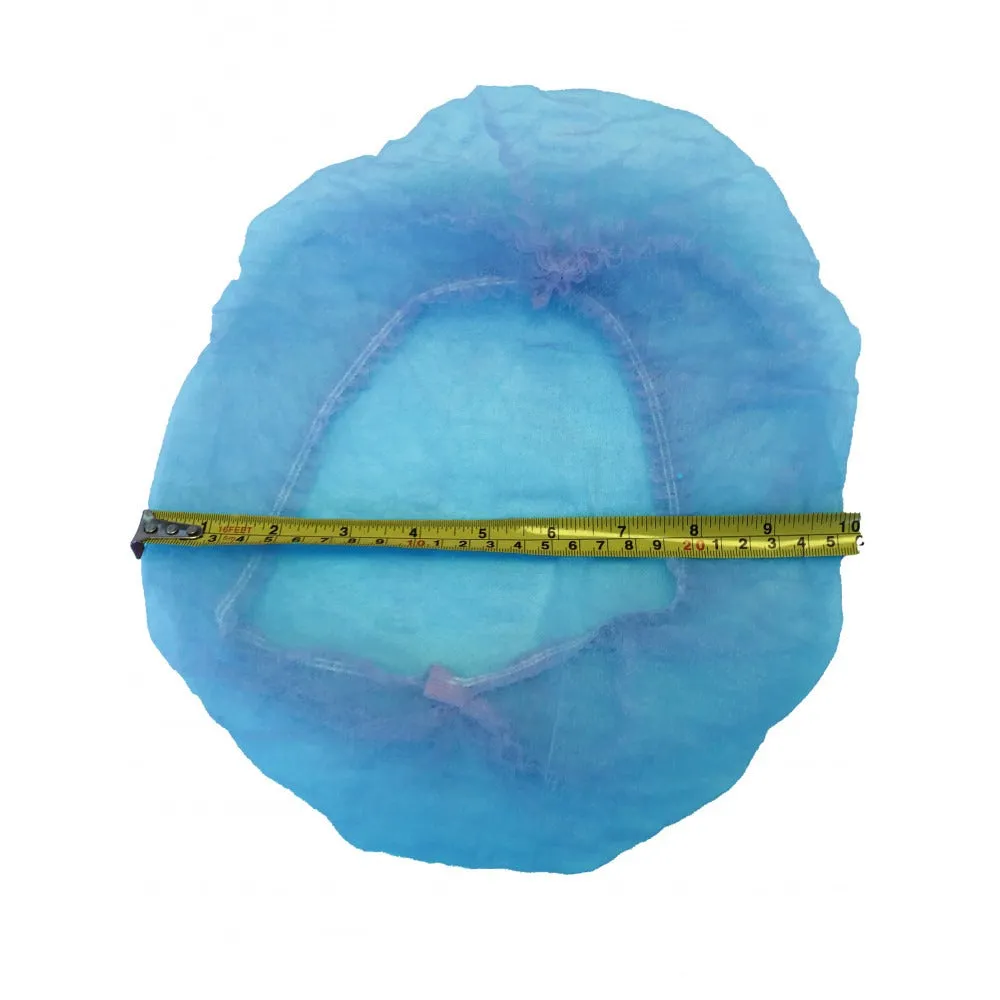 Disposable Bouffant Scrub Head Cover Stretchable NonWoven Caps Blue 200/Pack