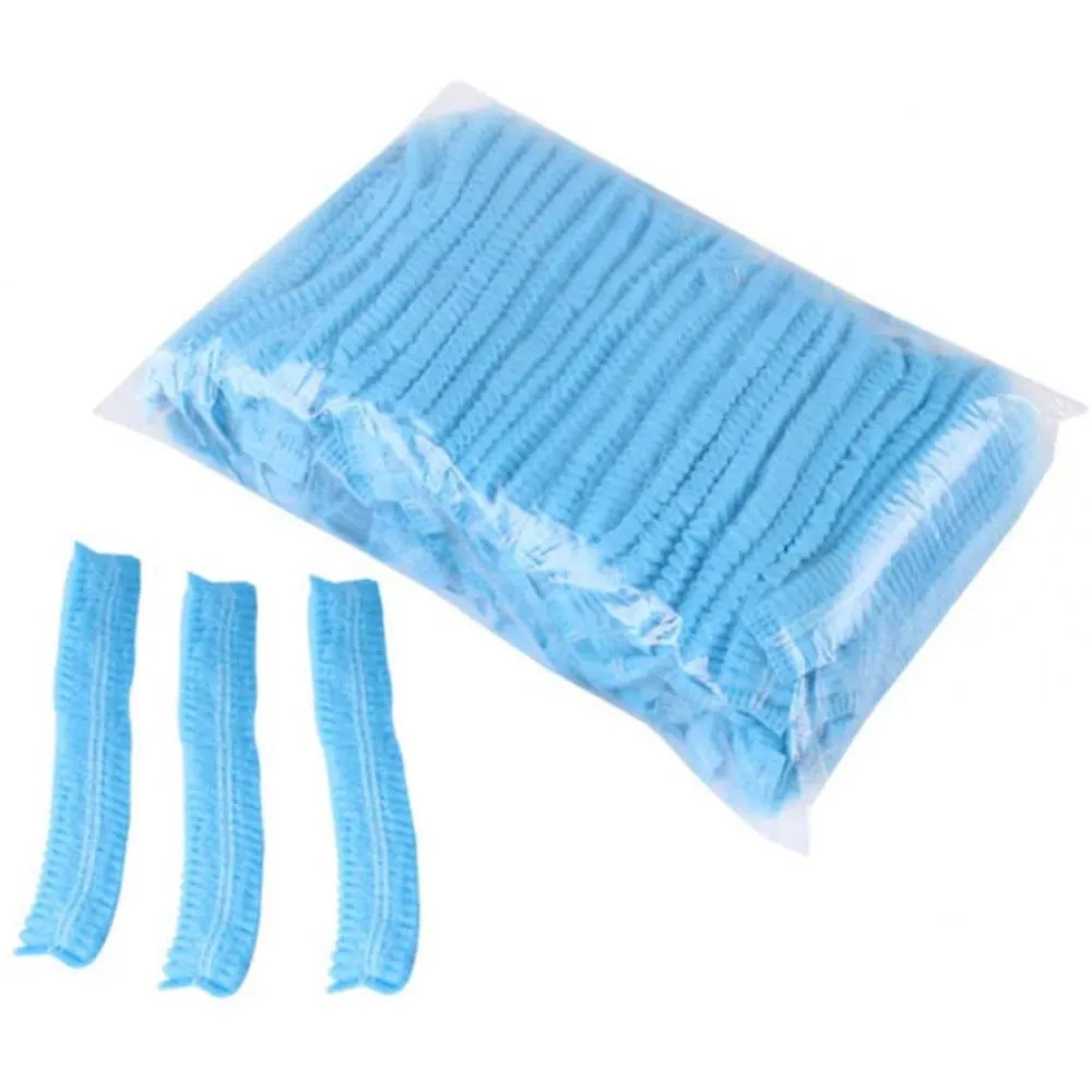 Disposable Bouffant Scrub Head Cover Stretchable NonWoven Caps Blue 200/Pack