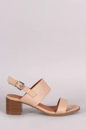 Double Band Slingback Chunky Heel