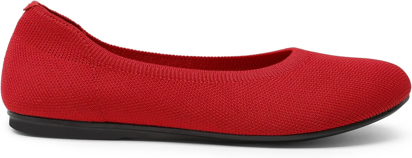 DREAM PAIRS Ballet Flats Shoes for Women, Foldable Knit Women's Flats with Arch Support, Comfortable Shoes for Women Dressy Casual Work Office
