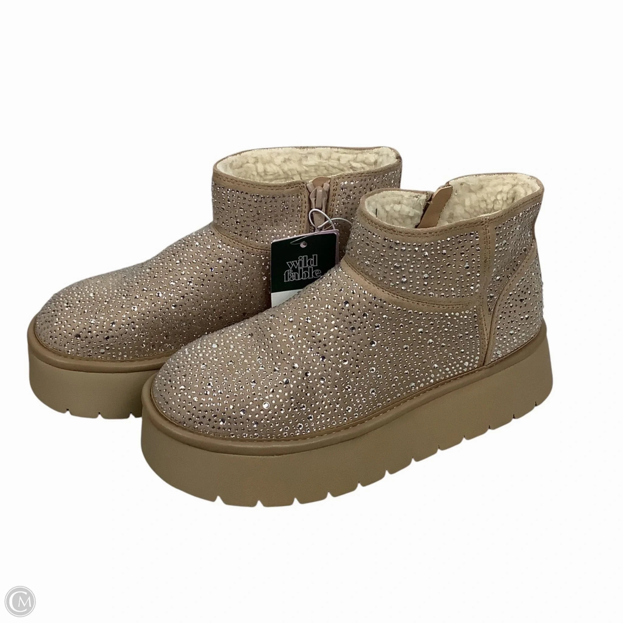 Boots Ankle Heels By Wild Fable In Tan, Size: 6 Hiking Fit Padded Interior City Walking