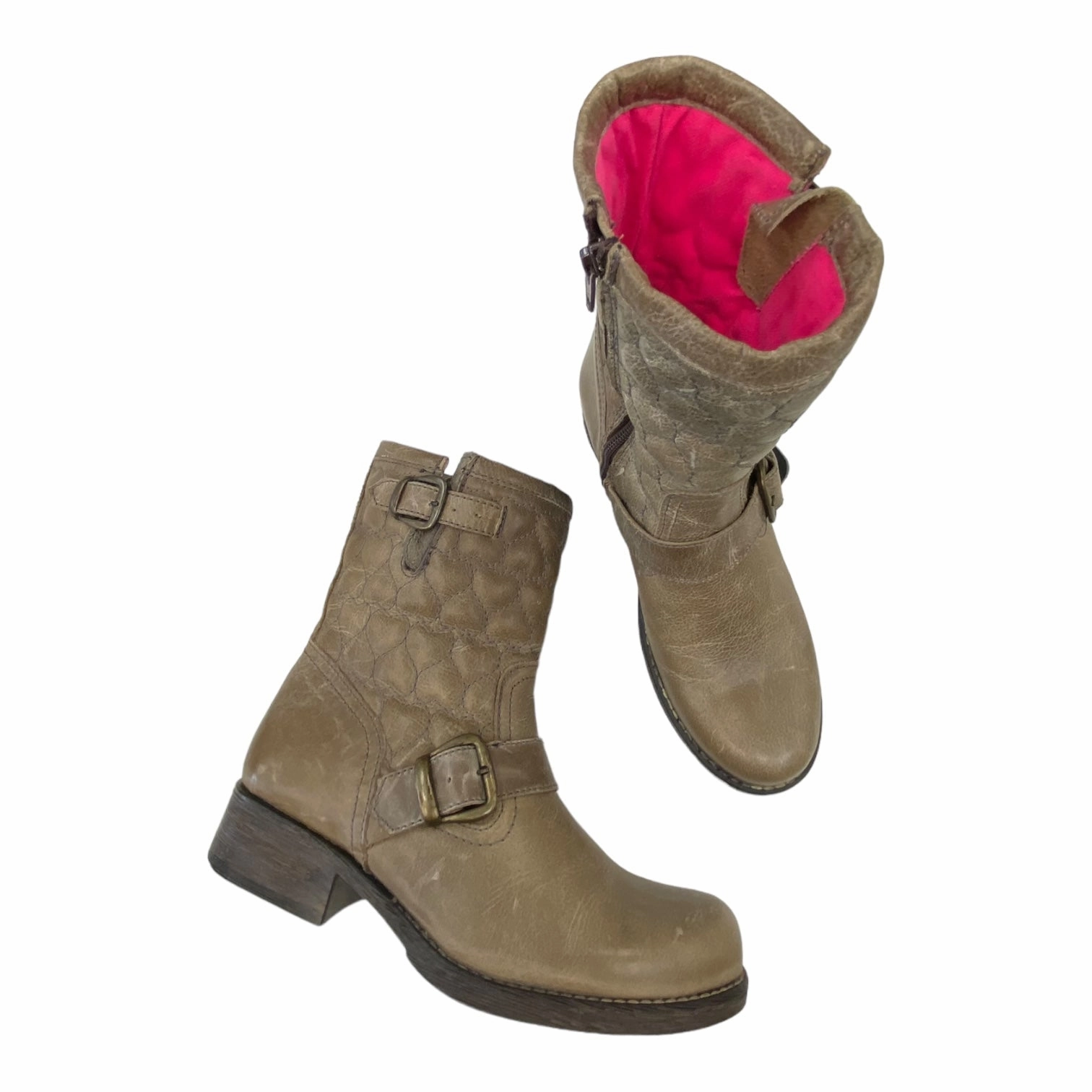 Durable Fit Boots Ankle Flats By Betsey Johnson In Taupe, Size: 8