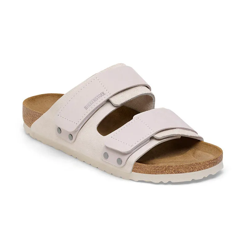 Men's Uji Antique White Suede/Nubuck Durable Walking Slip On Easy Adjust Buckles