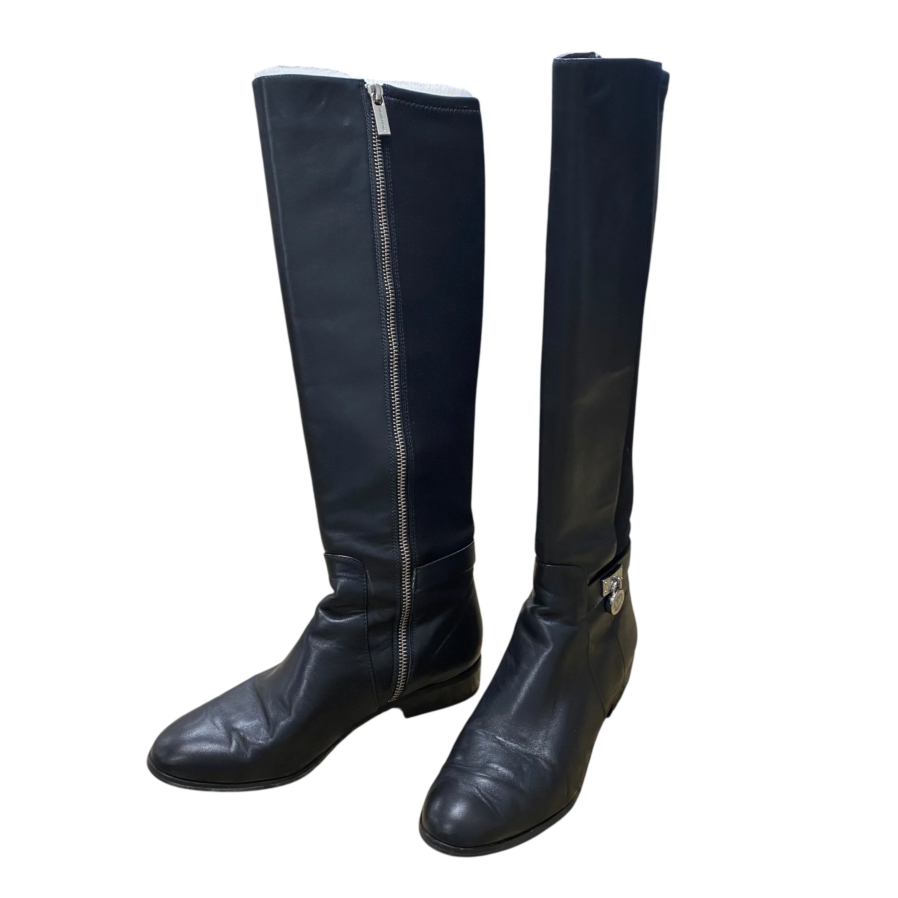 Boots Knee Flats By Michael By Michael Kors In Black, Size:6.5 Outdoor Ready Secure