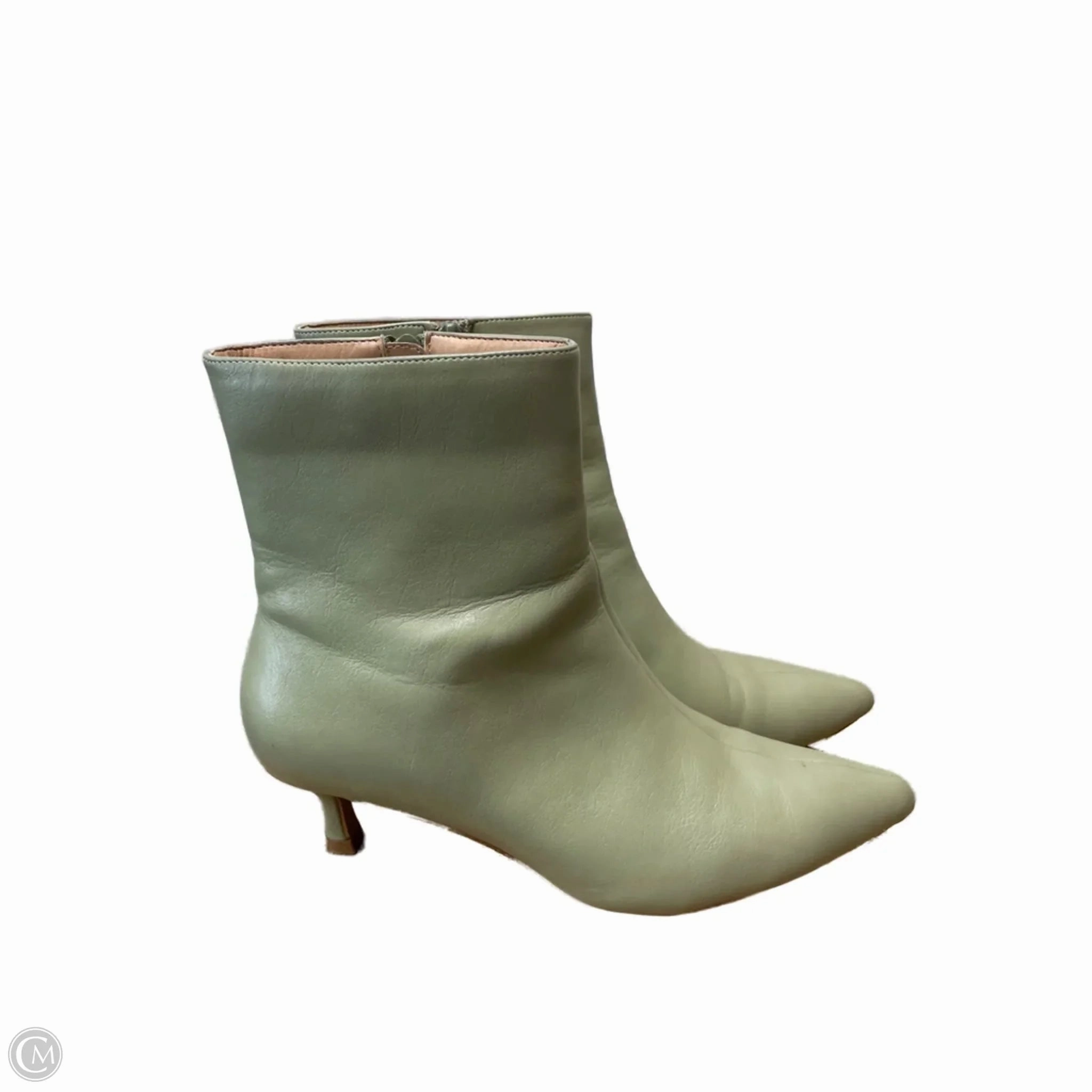 Young Professional Boots Ankle Heels By Journee In Green, Size: 9