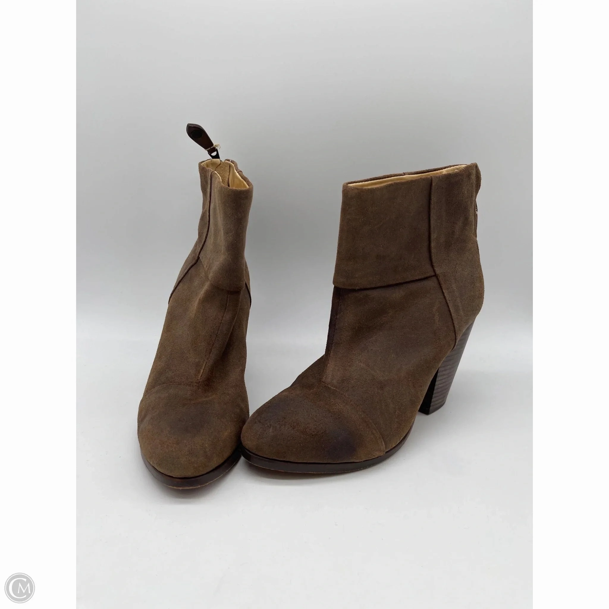 Rough texture Rugged Built Work Commute Boots Ankle Heels By Rag And Bone In Brown, Size: 9