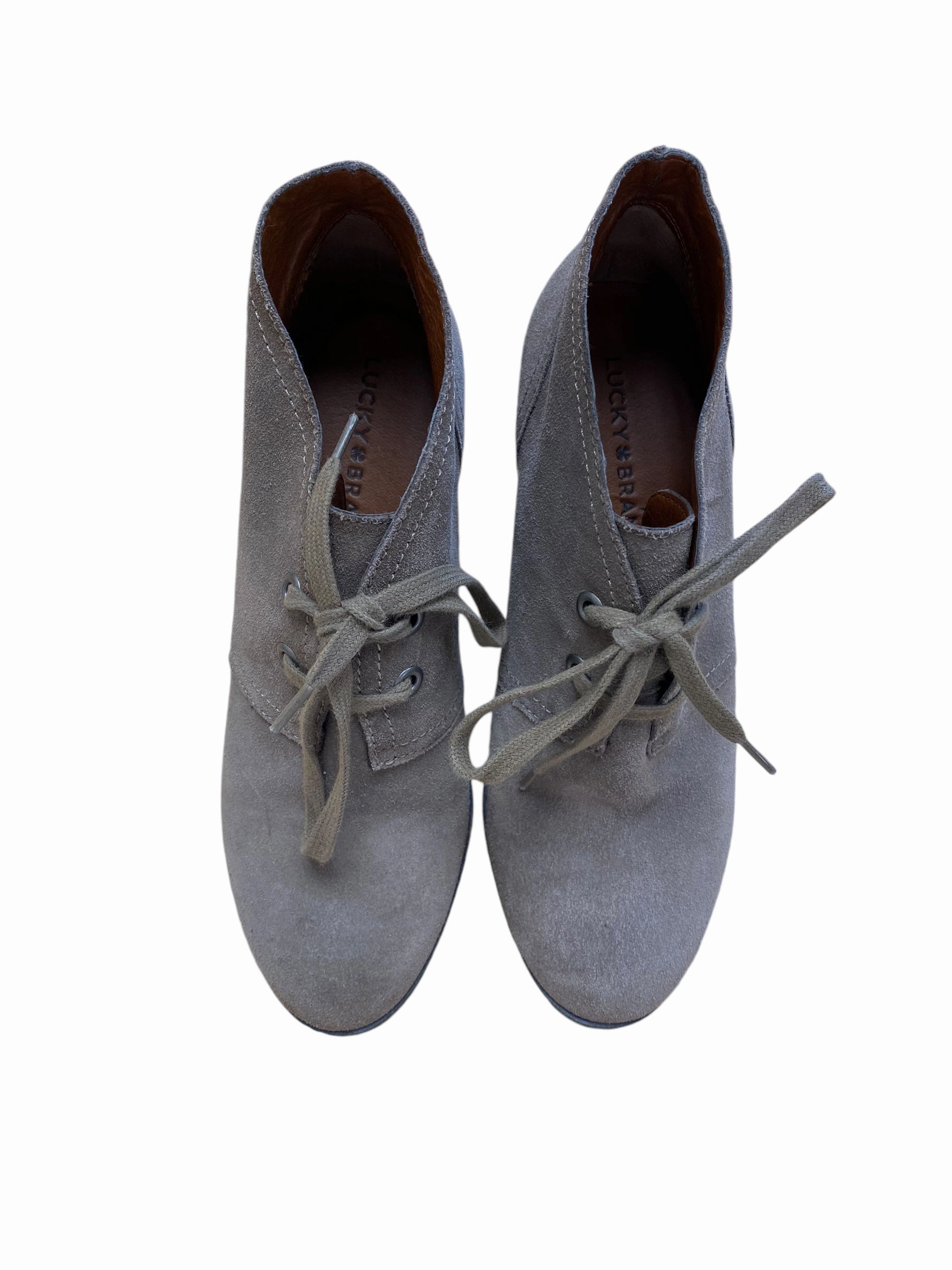 Eco Material Hiking Trails Indoor Use Boots Ankle Heels By Lucky Brand In Taupe, Size: 8.5