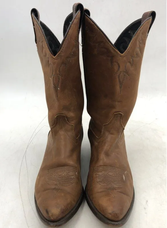 Durango Men's Brown Block Heel Mid-Calf Cowboy Western Boots - Size 8M