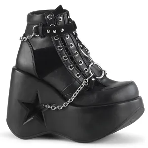 DYNAMITE-101 DemoniaCult Black Vegan Leather Sexy Women's Ankle Boots (Alternative Footwear)