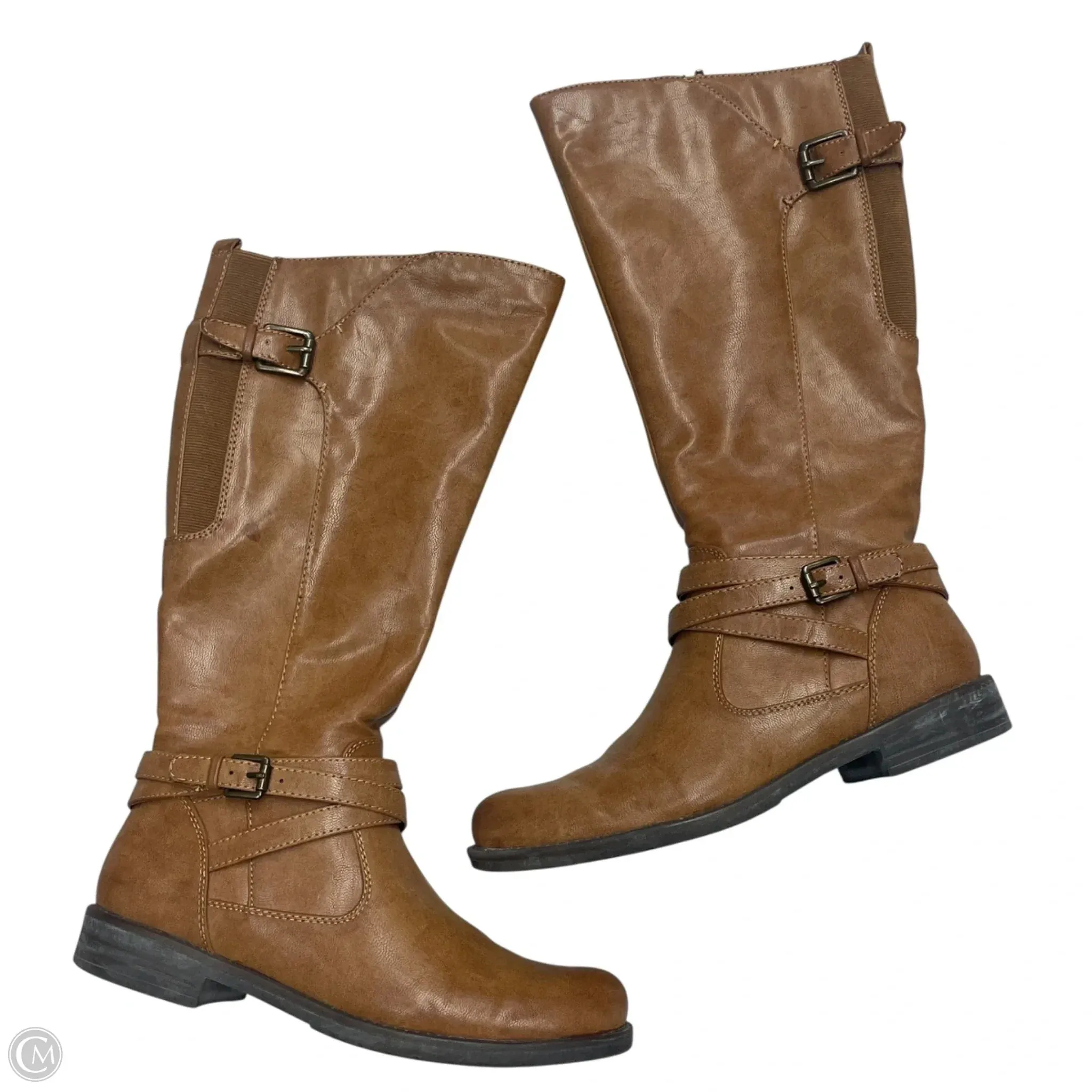 Seasonal Style Boost Boots Knee Flats By Bare Traps In Tan, Size: 9