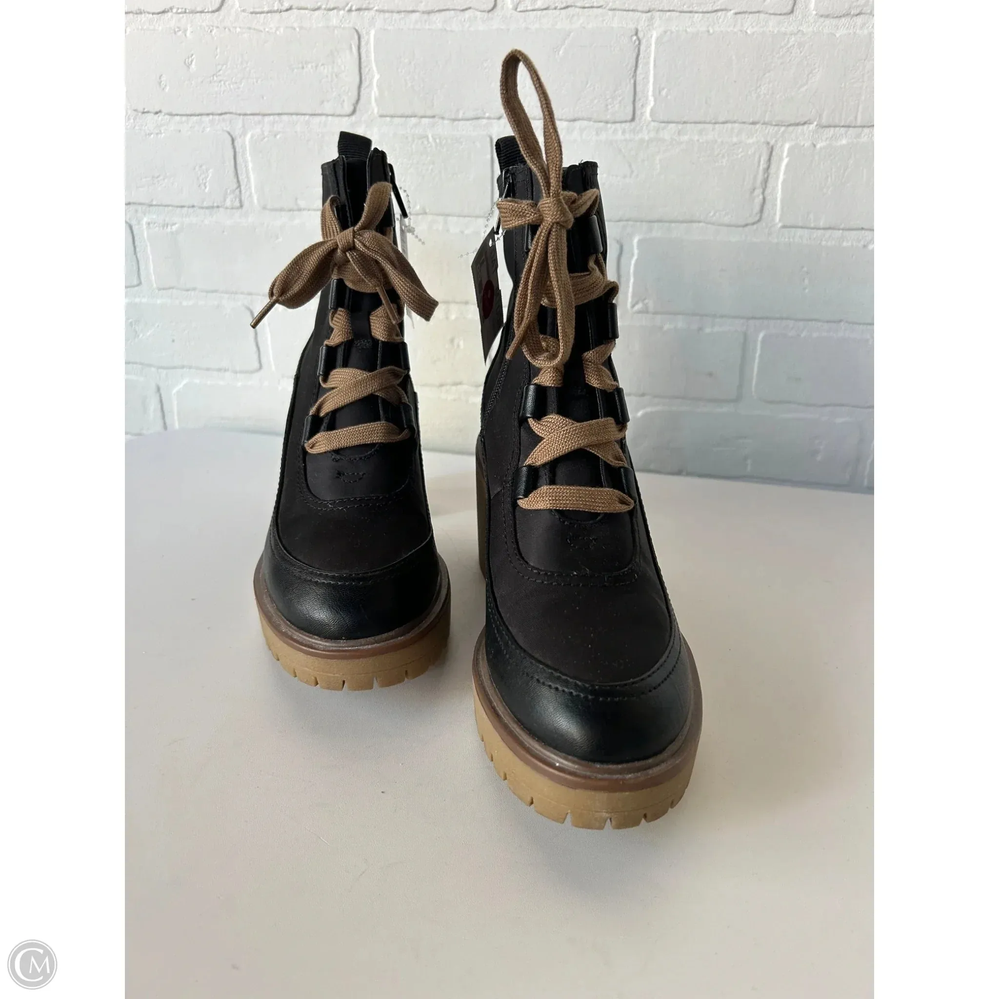 Boots Mid-calf Heels By Universal Thread In Black & Brown, Size: 8 Wardrobe Pick