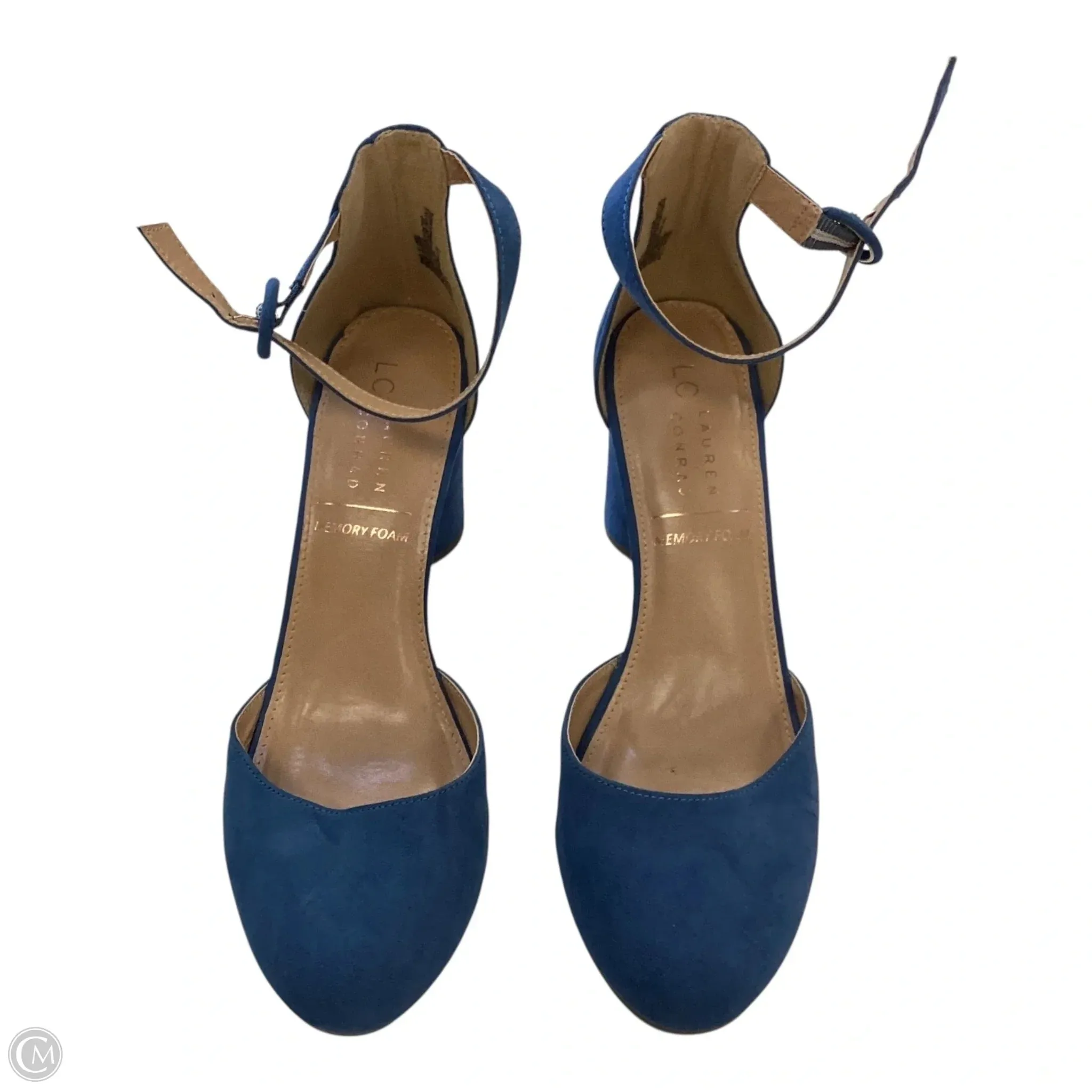 Good Traction Modern Appeal Shoes Heels Block By Cmc In Blue, Size: 10