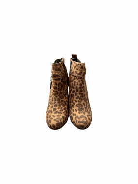Practical Boots Ankle Heels By Time And Tru In Animal Print, Size: 9