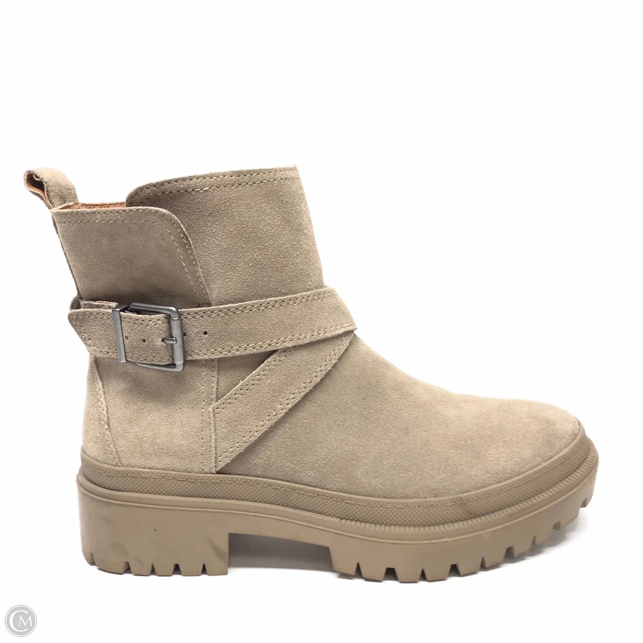 Cushioned Step Active Nomad Comfort Lining Stylish Explorer Boots Ankle Heels By Lucky Brand In Beige, Size: 10