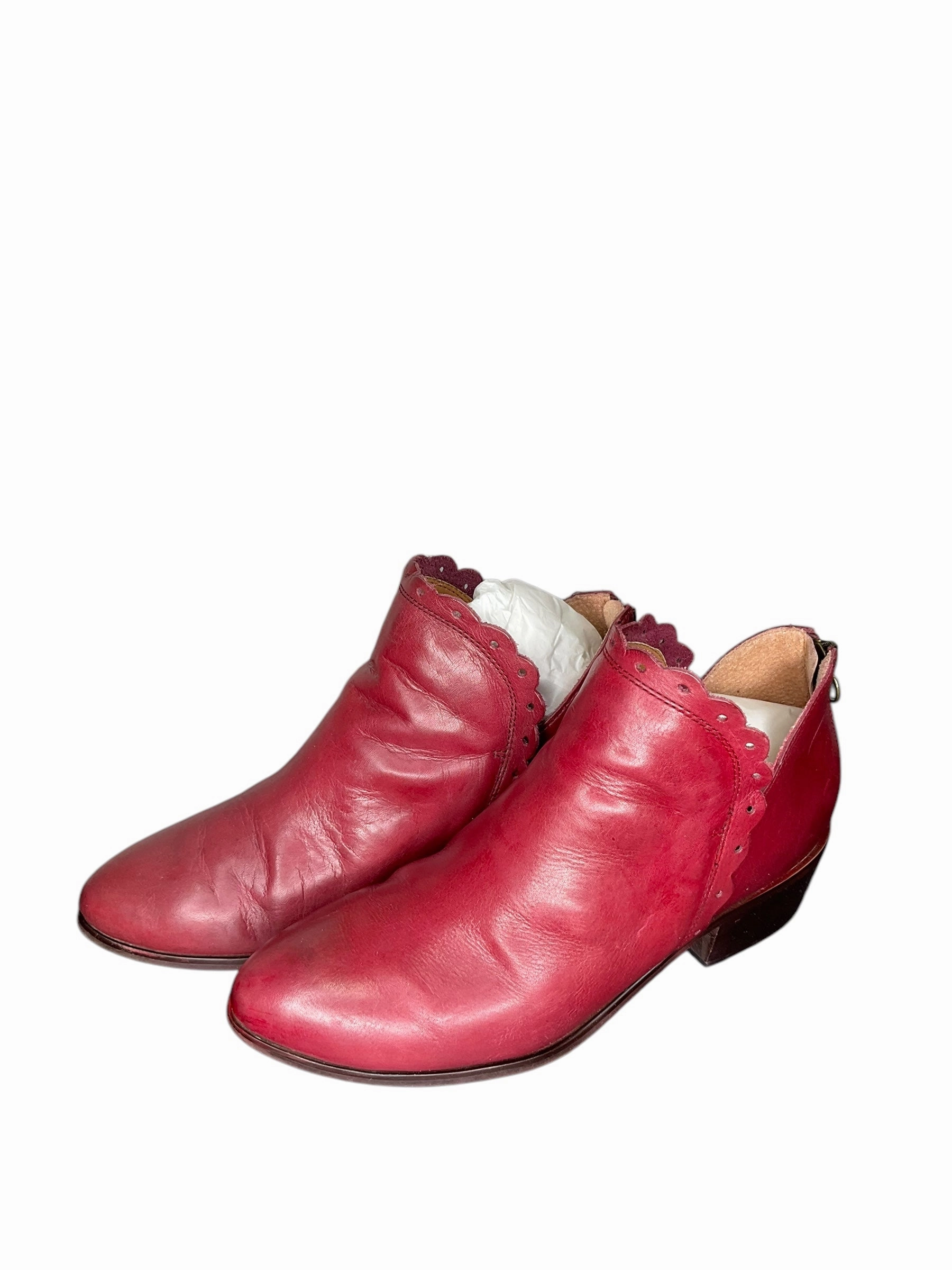 fashionable footwear Ultimate Comfort Boots Ankle Flats By Cmc In Red, Size: 10