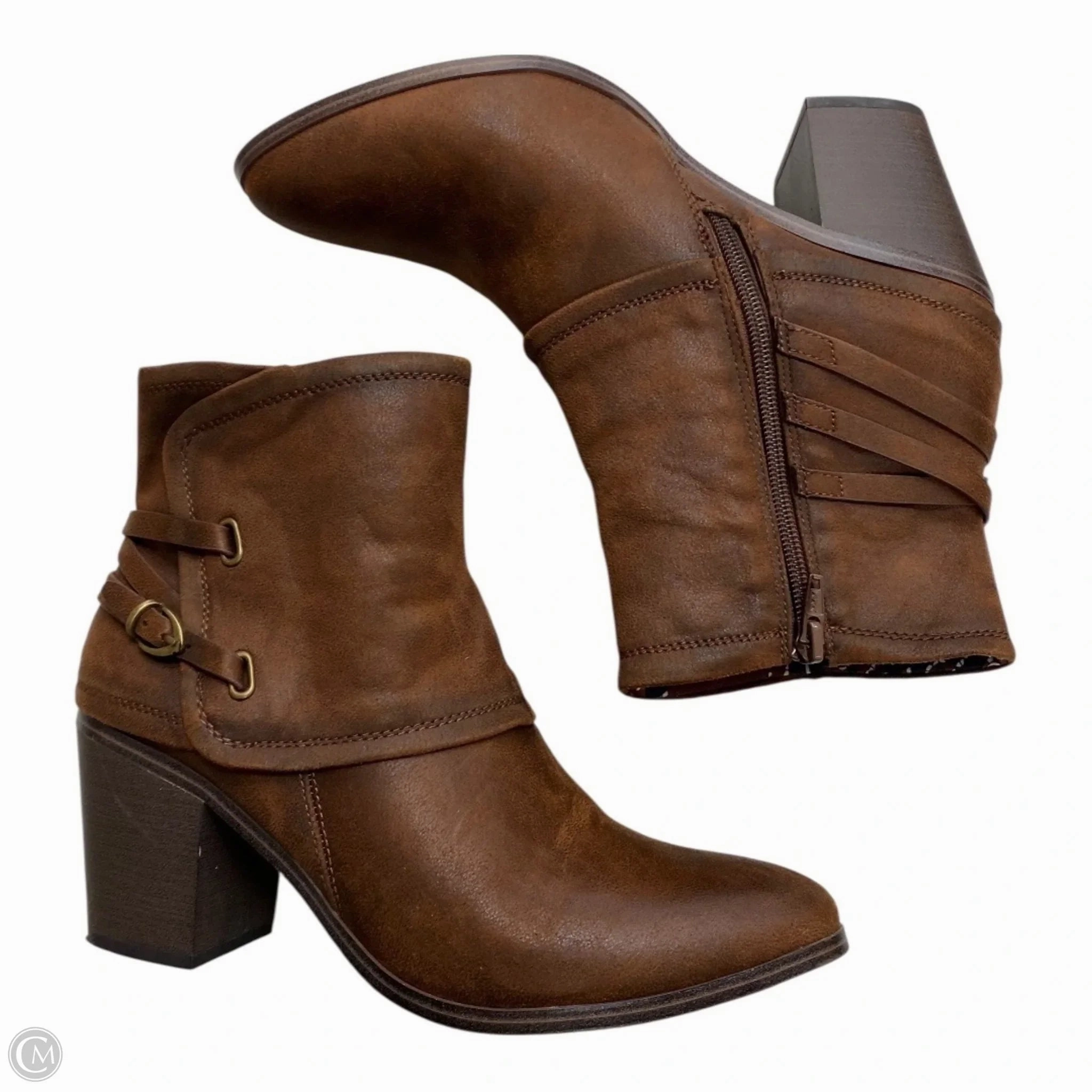 Practical Ski Enthusiast Boots Ankle Heels By Bare Traps In Brown, Size: 10