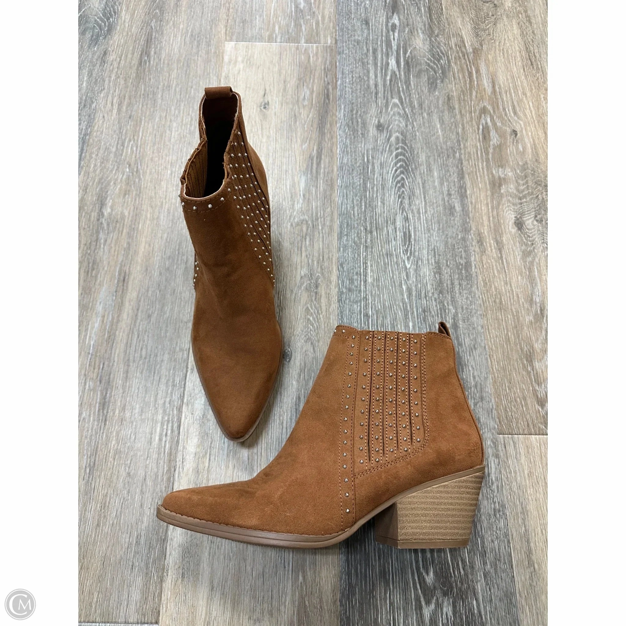 Boots Ankle Heels By Maurices In Brown, Size: 9 Cushioned Footbed Chelsea Design