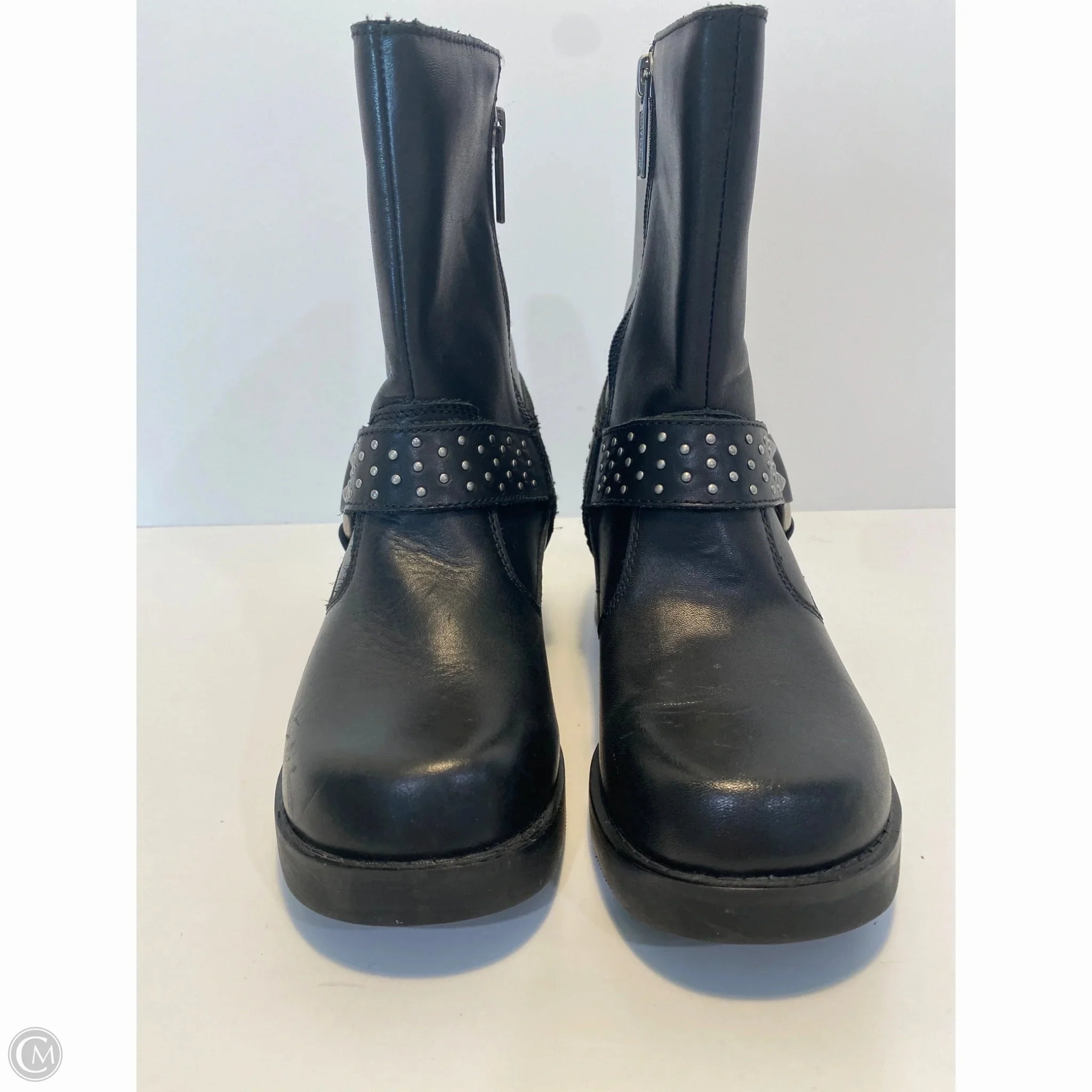Outdoor Utility Dust proof Boots Ankle Flats By Harley Davidson In Black, Size: 6