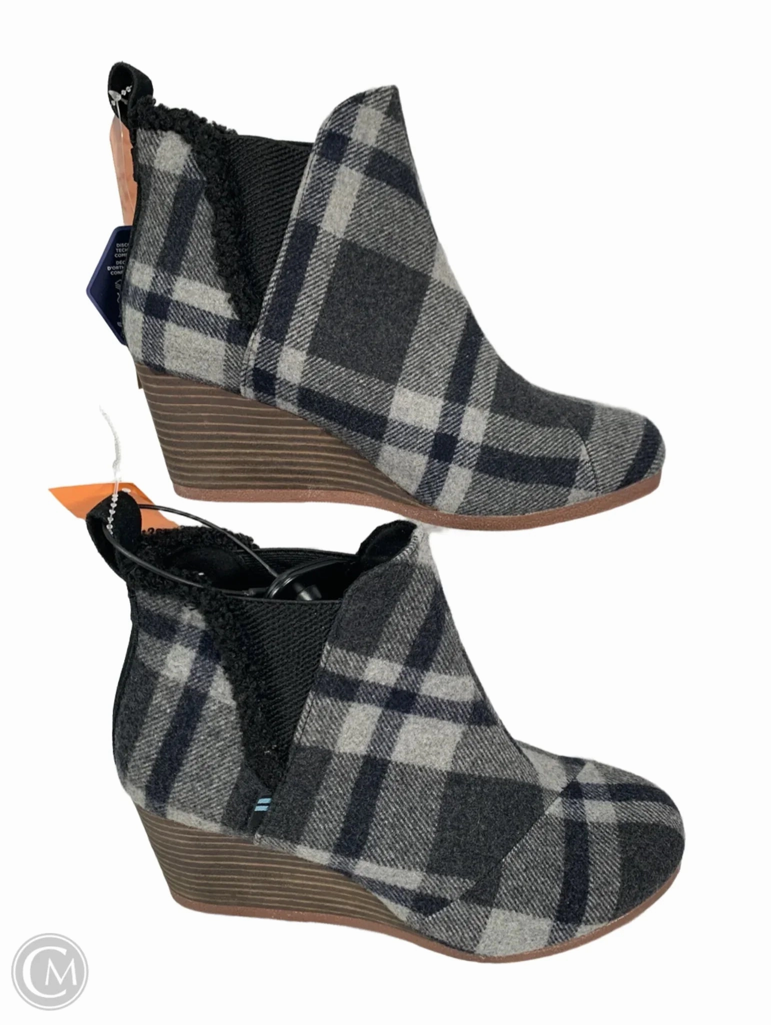 Boots Ankle Heels By Toms In Black & Grey, Size: 8 Ultimate Comfort Slip-Resistant Sole