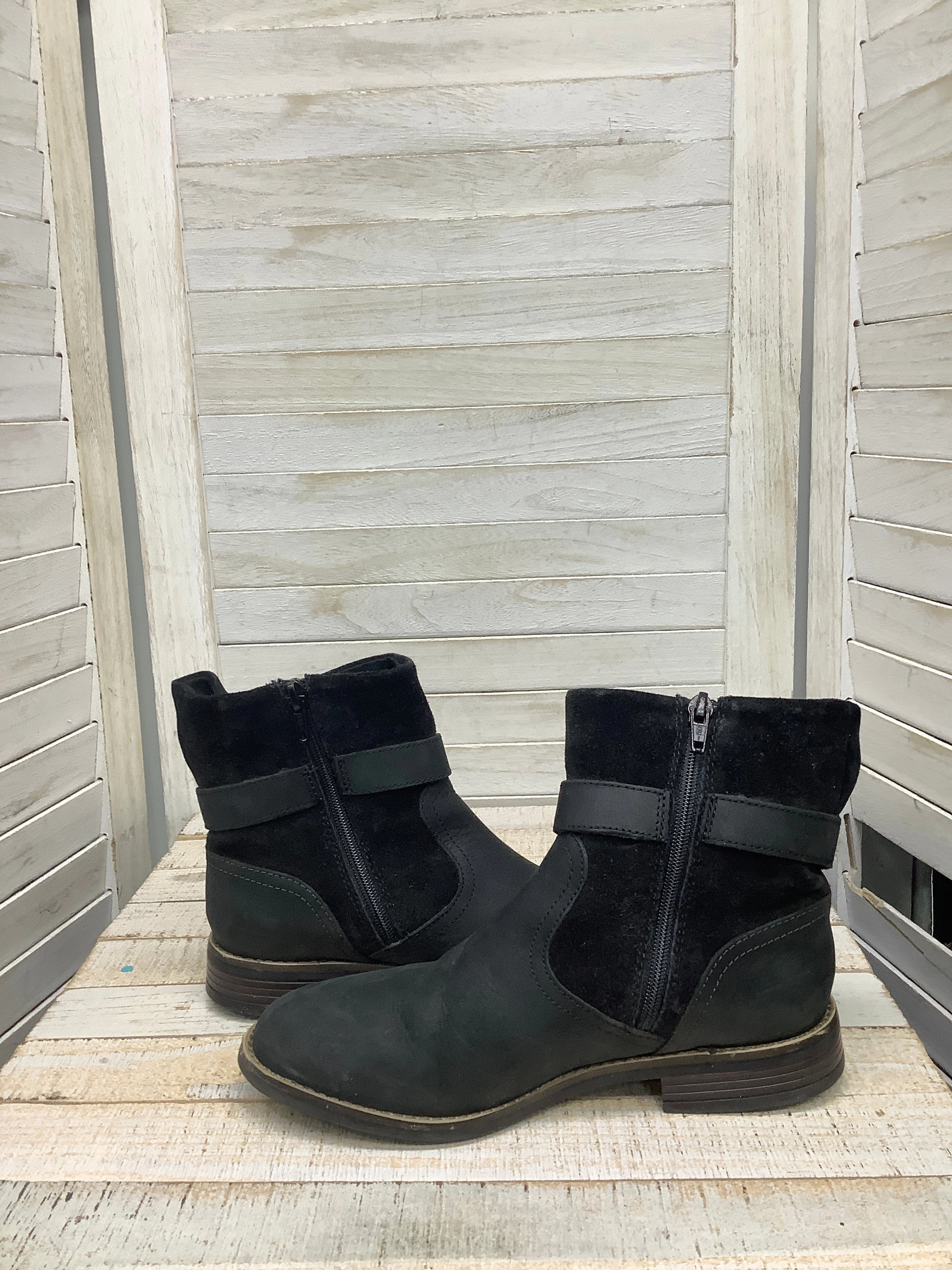 Boots Ankle Flats By Clarks In Black, Size: 6 easy to remove All-Purpose Use