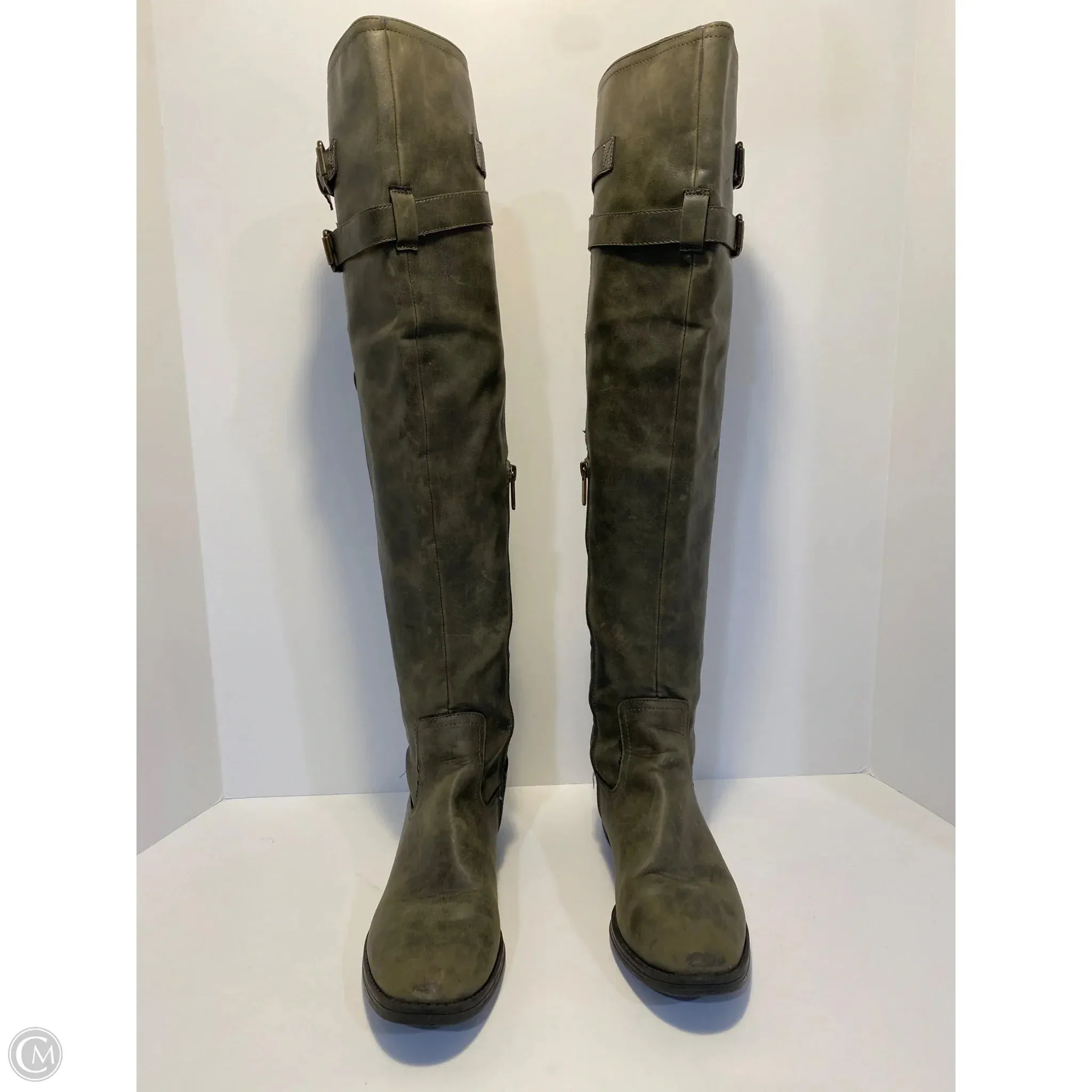 Fashion Forward Style Boots Knee Flats By Libby Edelman In Green, Size: 9