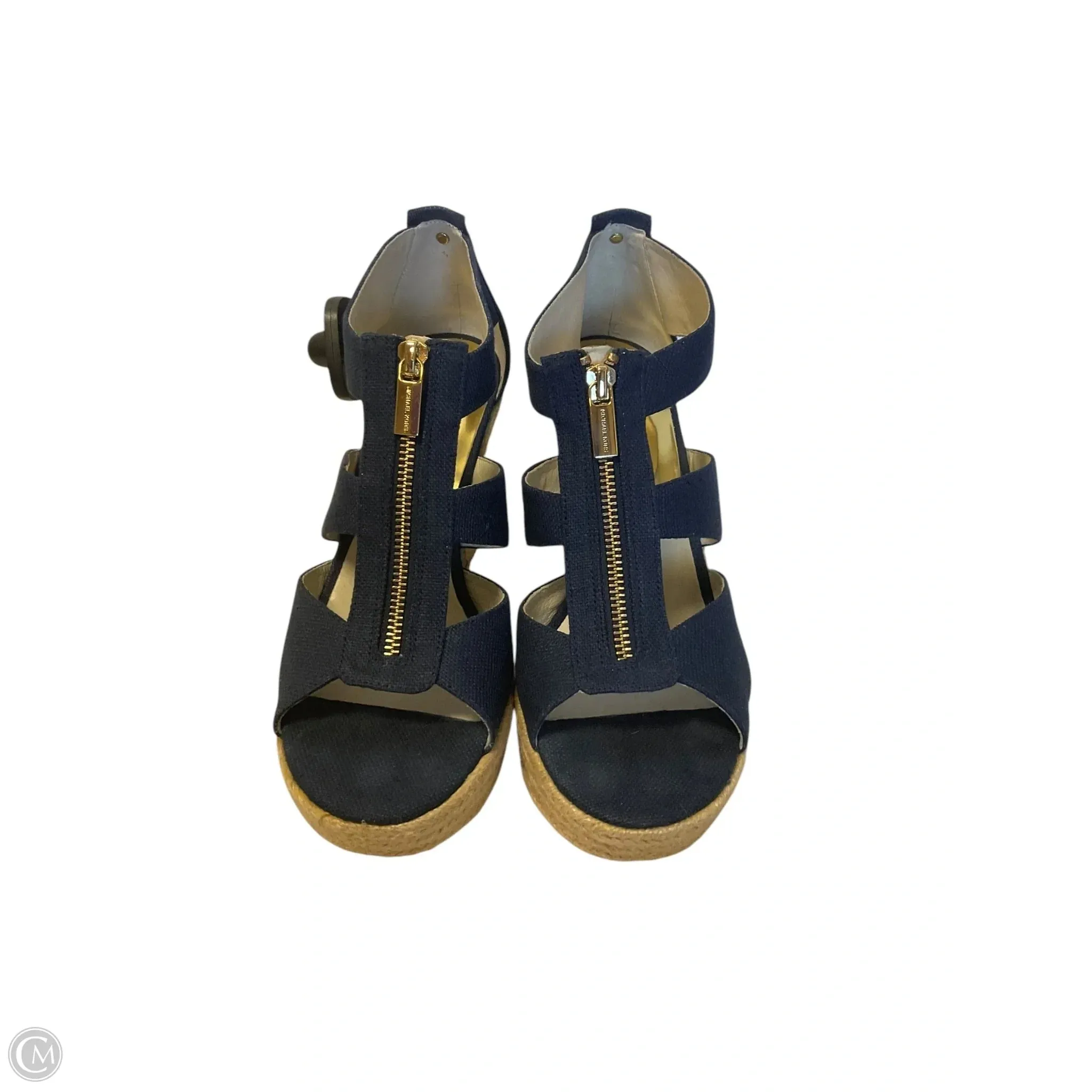 Comfortable Colorful High Heels Shoes Heels Wedge By Michael By Michael Kors In Navy, Size: 8.5