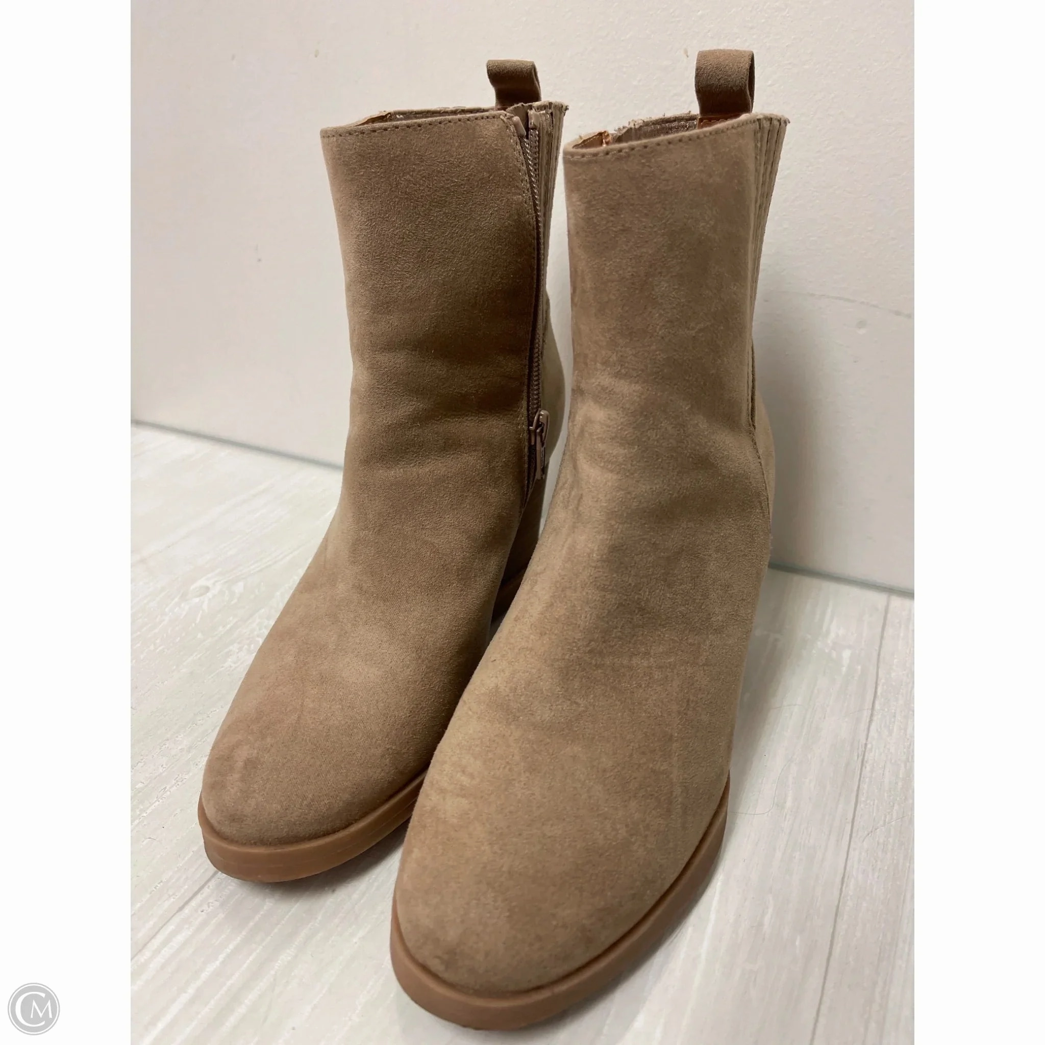 Boots Ankle Heels By Universal Thread In Taupe, Size: 6 Premium Cushion
