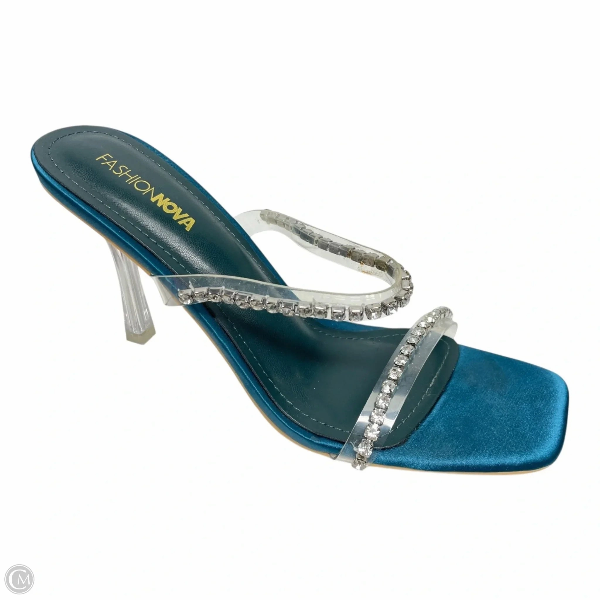 Fashion Look Leather Insole Shoes Heels Stiletto By Fashion Nova In Teal, Size: 8.5