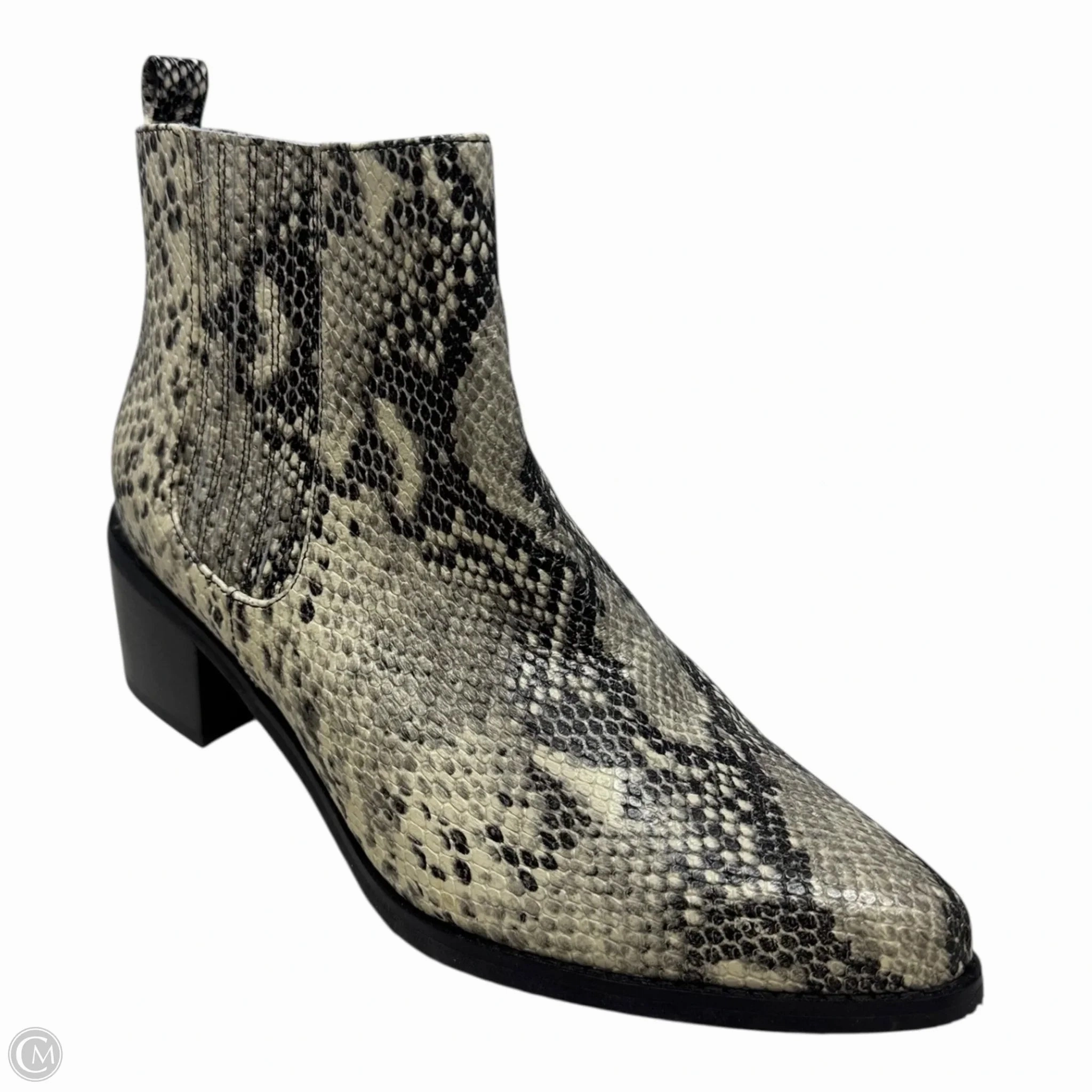 High Performance Snow Storm Elvina Waterproof Boots Ankle Heels By Blondo In Snakeskin Print, Size: 11