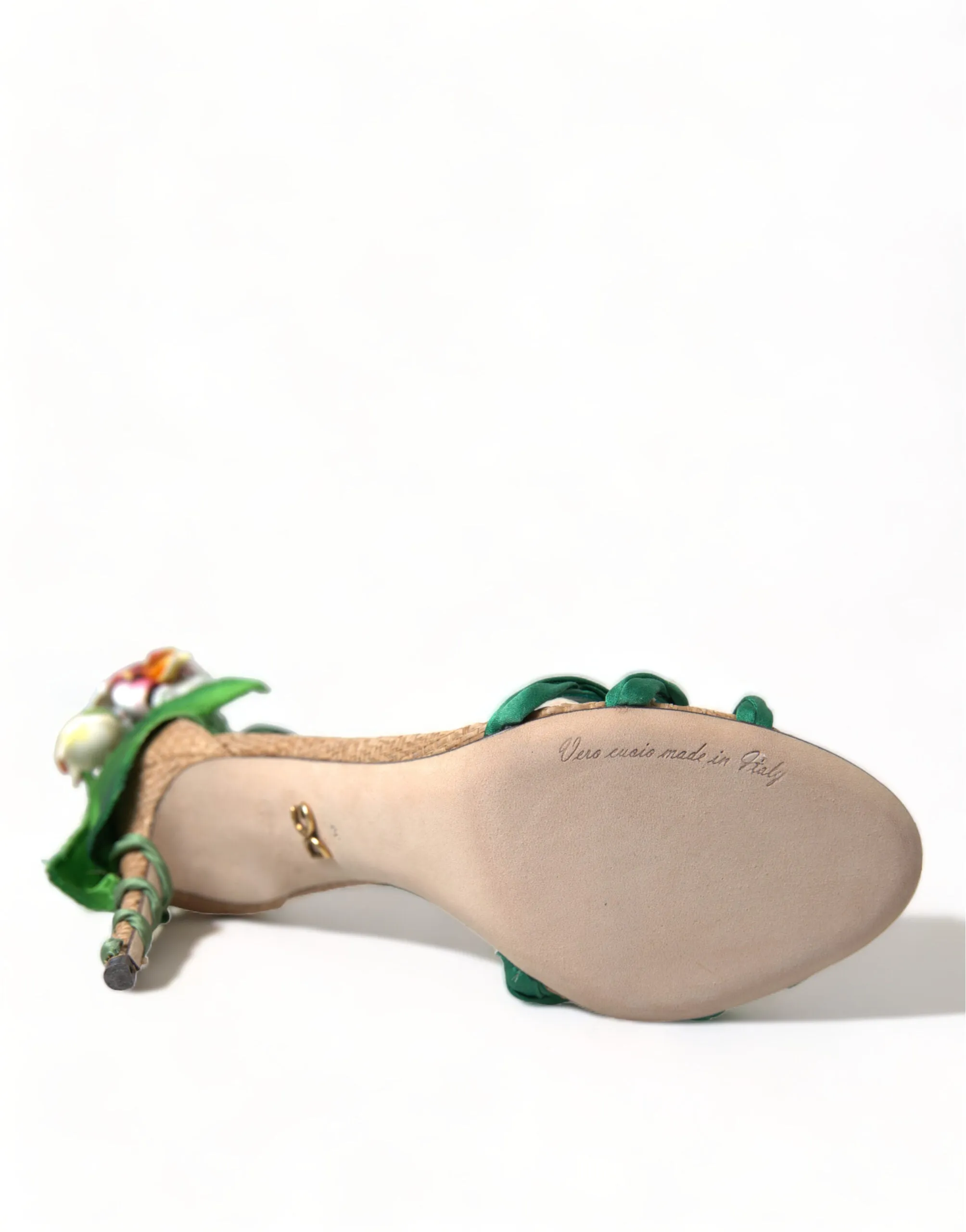 Emerald Elegance Satin Heels