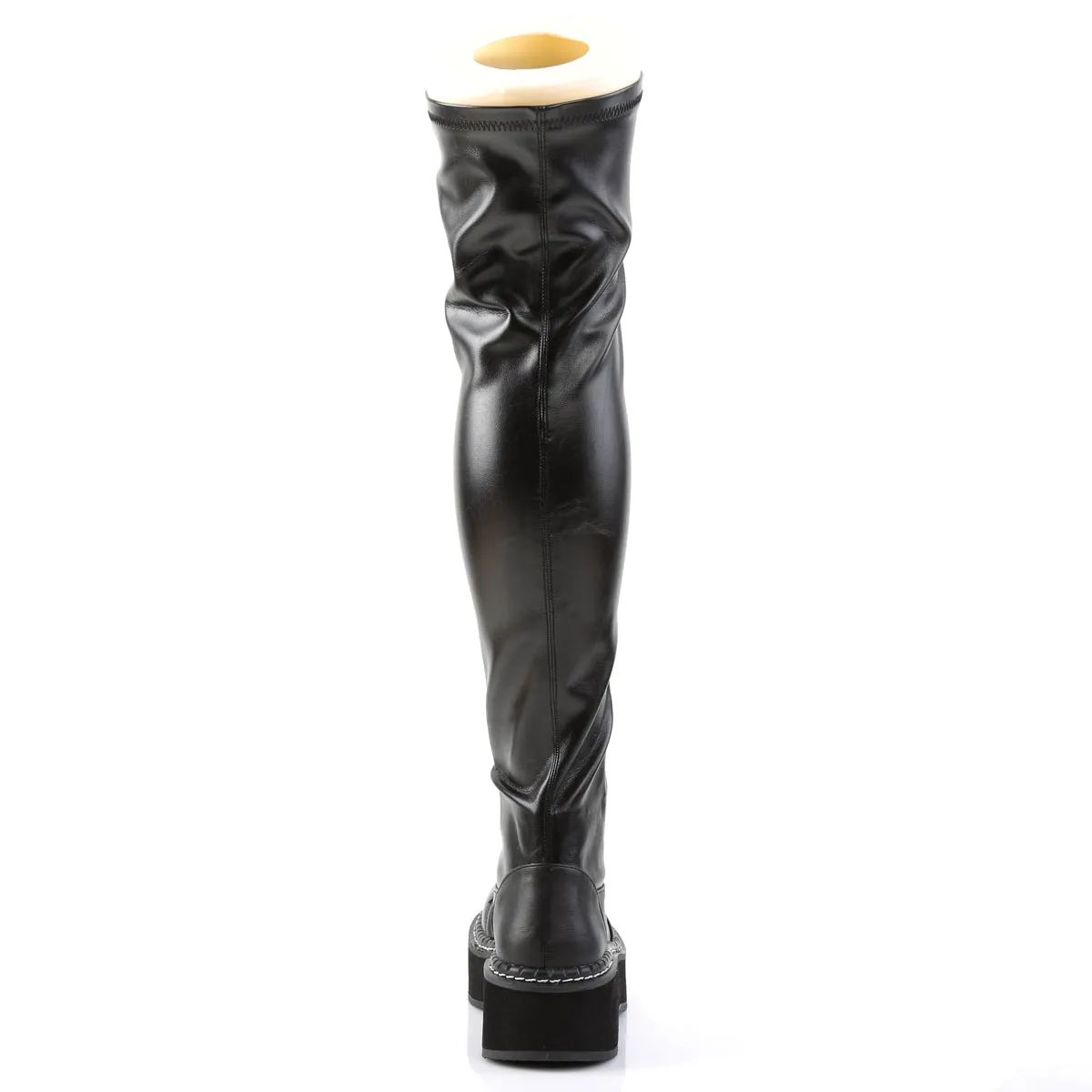 EMILY-375 DemoniaCult Black Vegan Leather Sexy Women's Over-the-Knee Boots (Alternative Footwear)