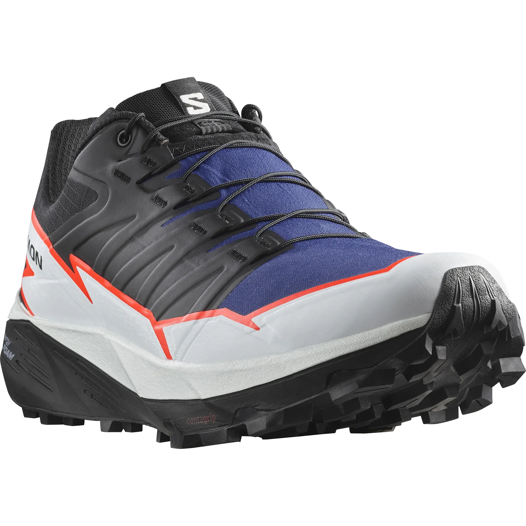 Men??s Salomon Thundercross Surf the Web/Black/Neon Flame Waterproof Traction