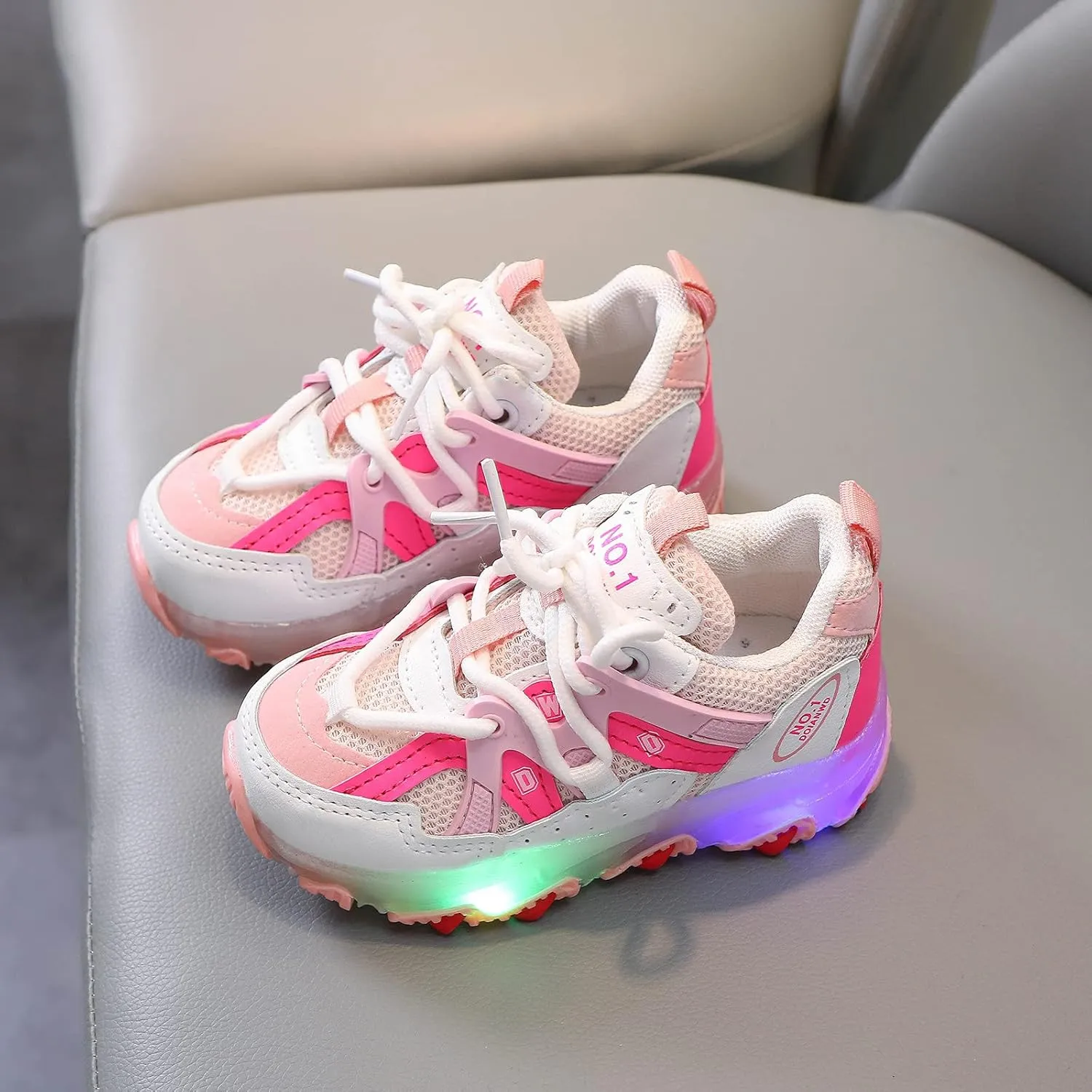 EnJoCho Kids Running Shoes Girls Led Children Luminous Sport Kids Baby Shoes Light Boys Bling Baby Shoes Breathable
