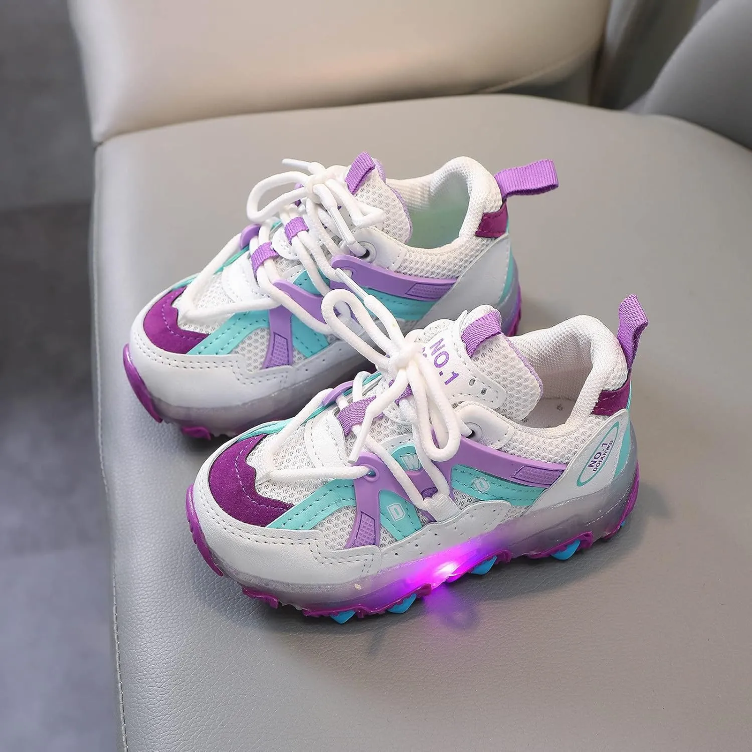 EnJoCho Kids Running Shoes Girls Led Children Luminous Sport Kids Baby Shoes Light Boys Bling Baby Shoes Breathable