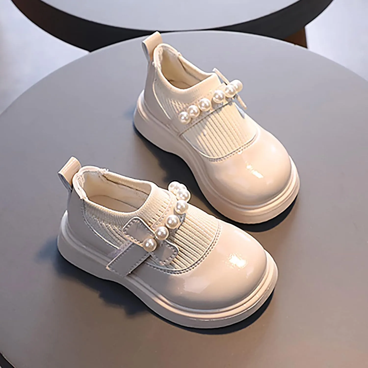 EnJoCho Kids Sandals Girls Toddler Little Kid Big Kid Dress Flat Ballerina Shoe Leather Shoes Comfort Dress Shoes