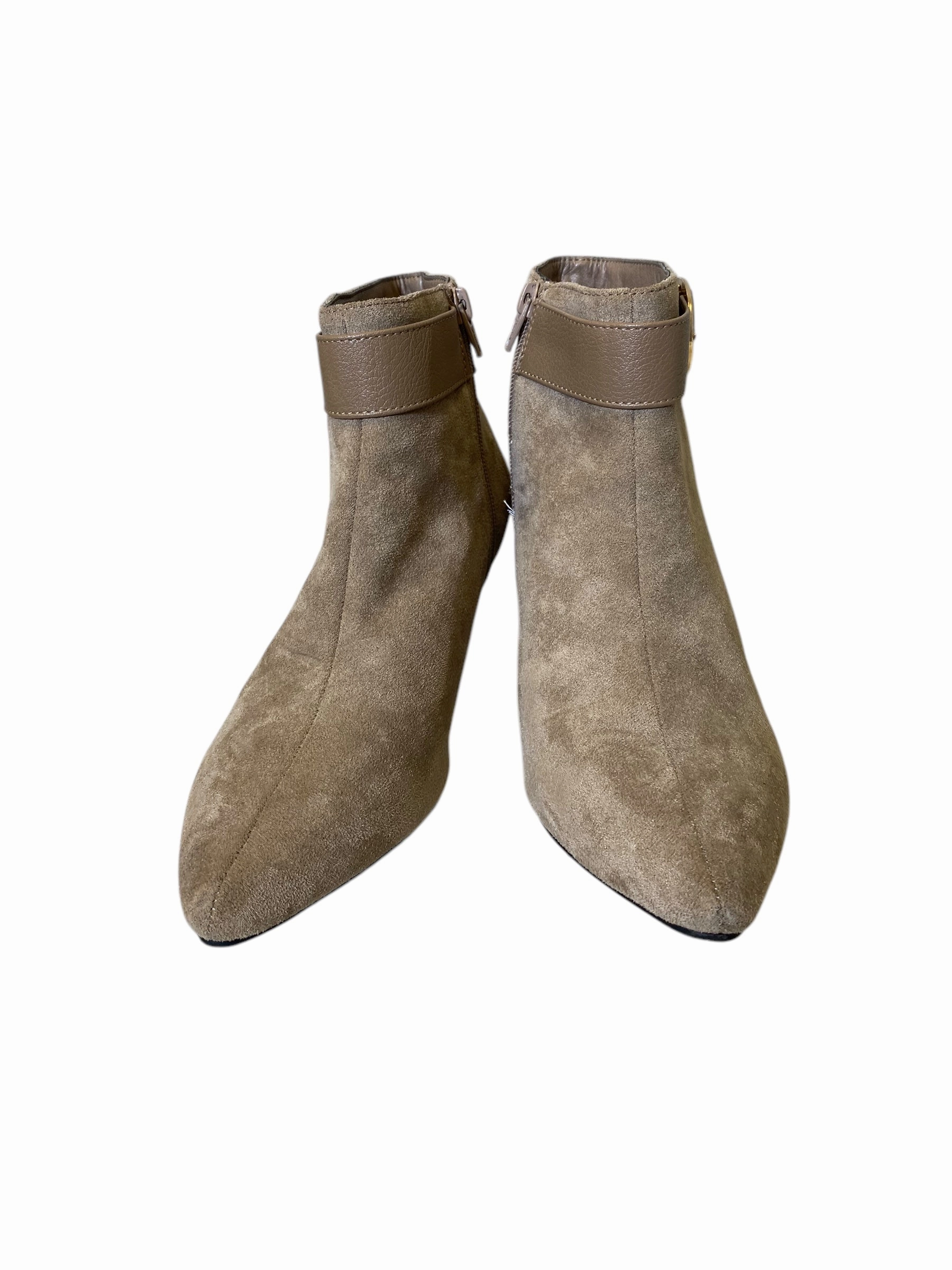 Running Comfort Boots Ankle Heels By Clothes Mentor In Beige, Size: 10