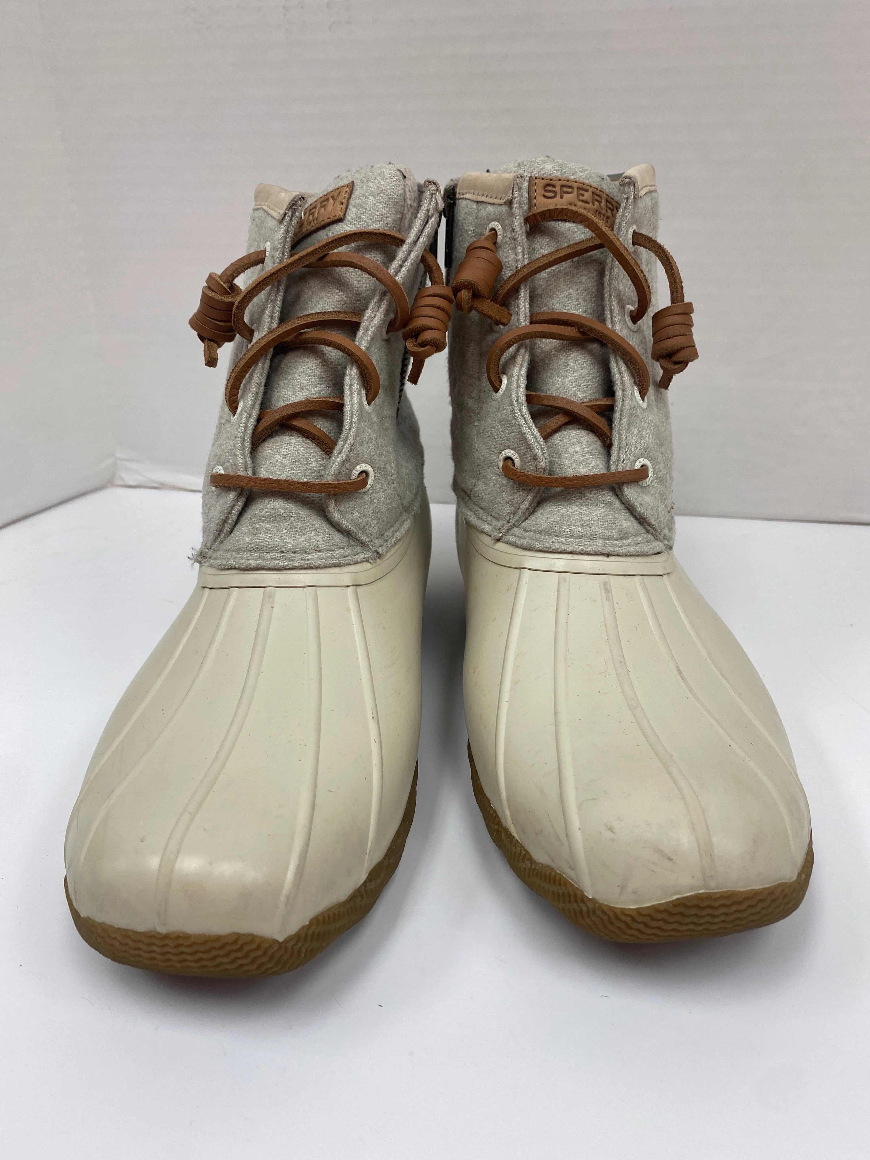 Boots Ankle Flats By Sperry In Cream, Size: 10 zipper Water Guard