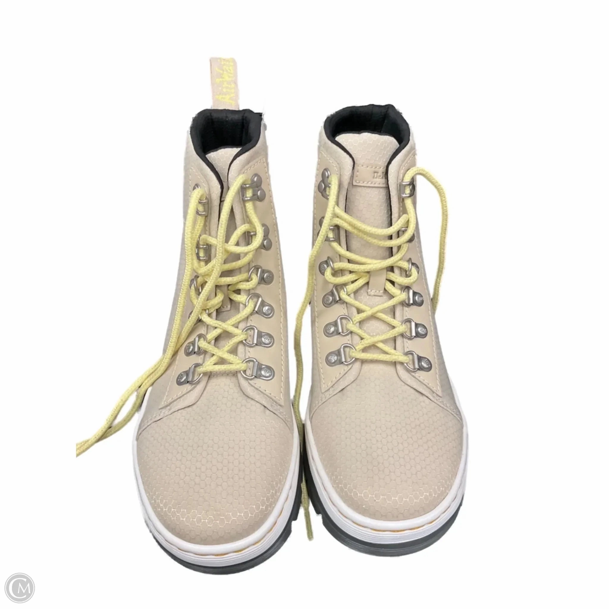 Boots Ankle Flats By Dr Martens In Cream, Size: 8 Canvas Material Durable Construction
