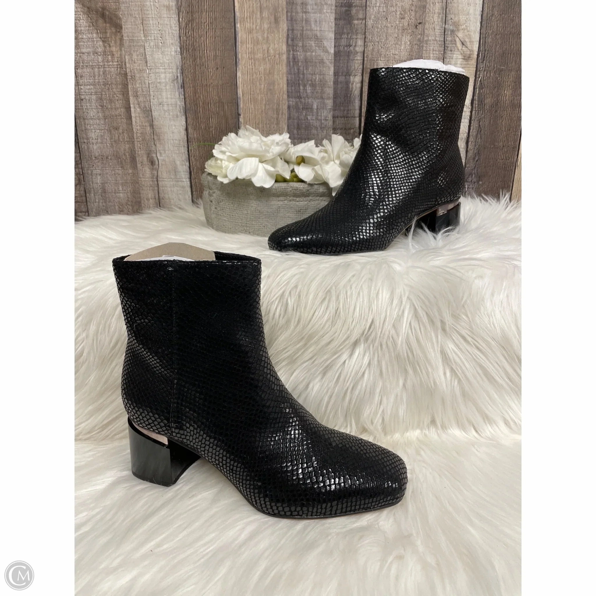Boots Ankle Heels By Franco Sarto In Black, Size: 8.5 Warm Comfort Non-Slip Sole
