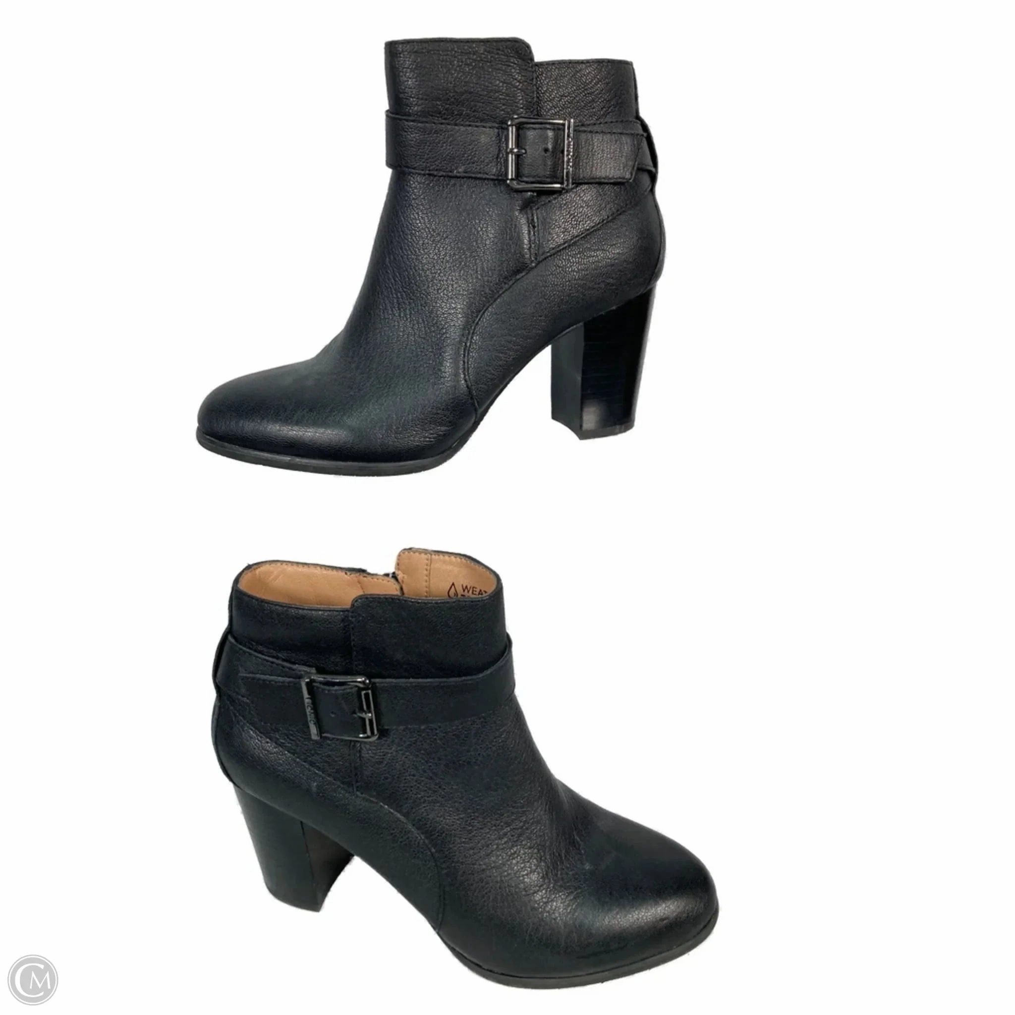 Boots Ankle Heels By Vionic In Black, Size: 7.5 Stable Support Weather Resistant User