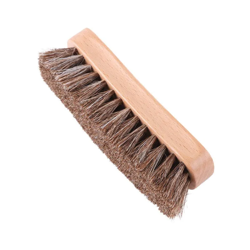 Extra Large Wooden Handcrafted Horsehair Shoe Brush for Leather Shining & Cleaning