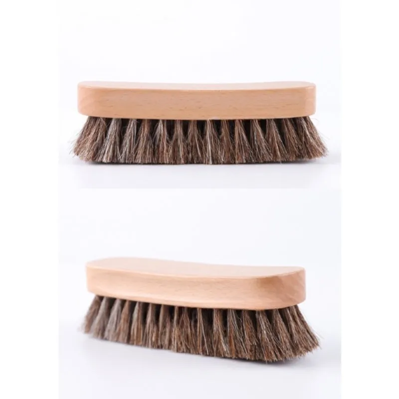 Extra Large Wooden Handcrafted Horsehair Shoe Brush for Leather Shining & Cleaning