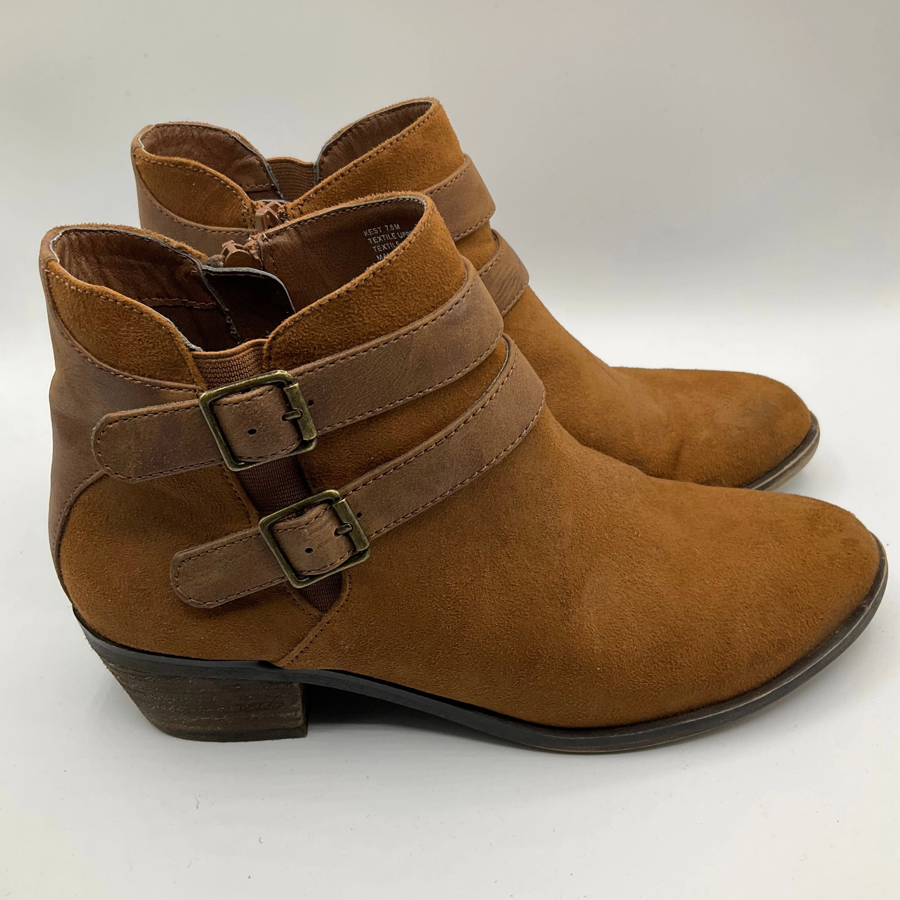 Boots Ankle Heels By Madden Girl In Brown, Size: 7.5 Mud Resistant Night Travel Reinforced Form Work Commute
